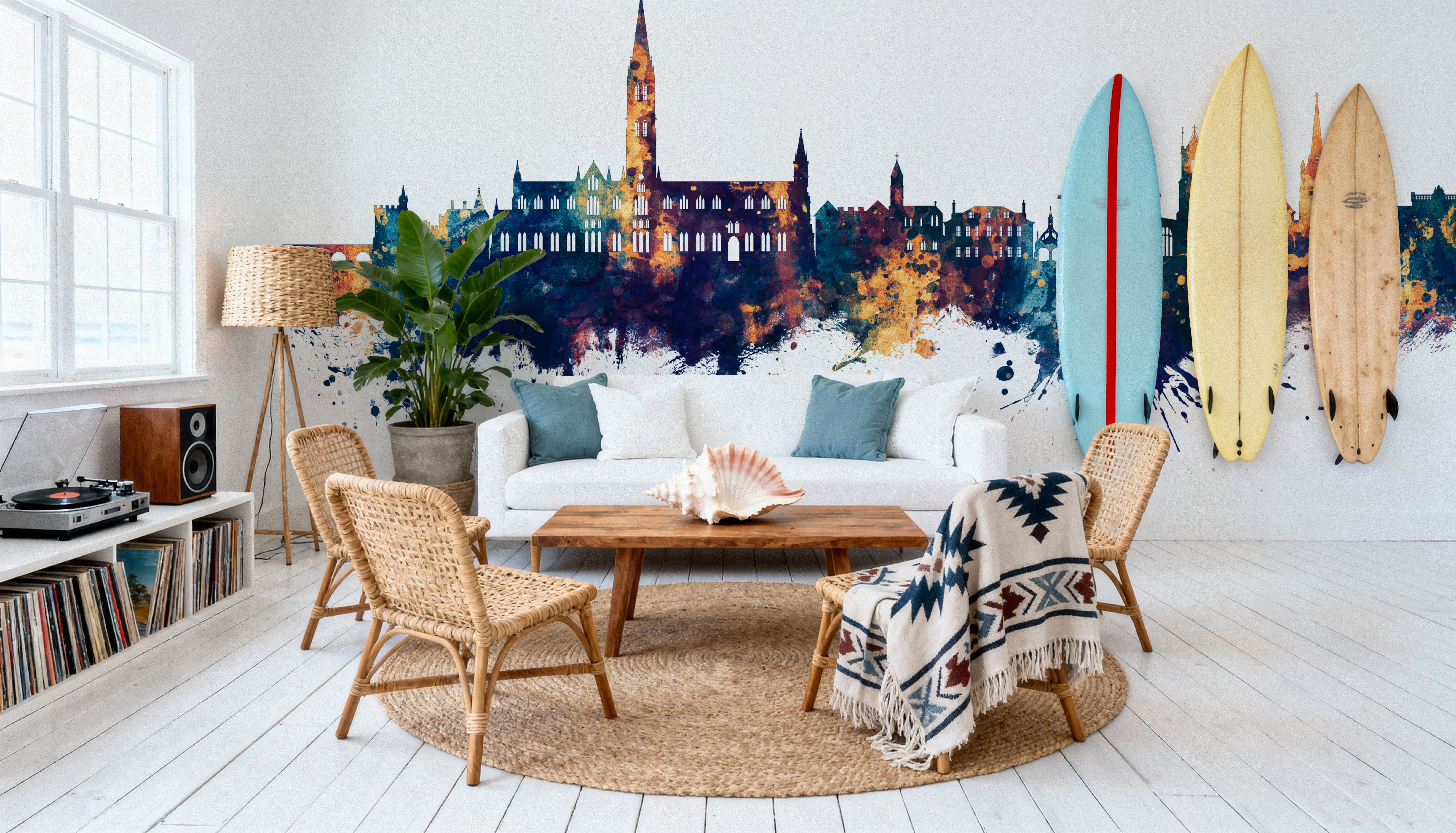 Salisbury England Skyline Blue & Bronze, Tapeten