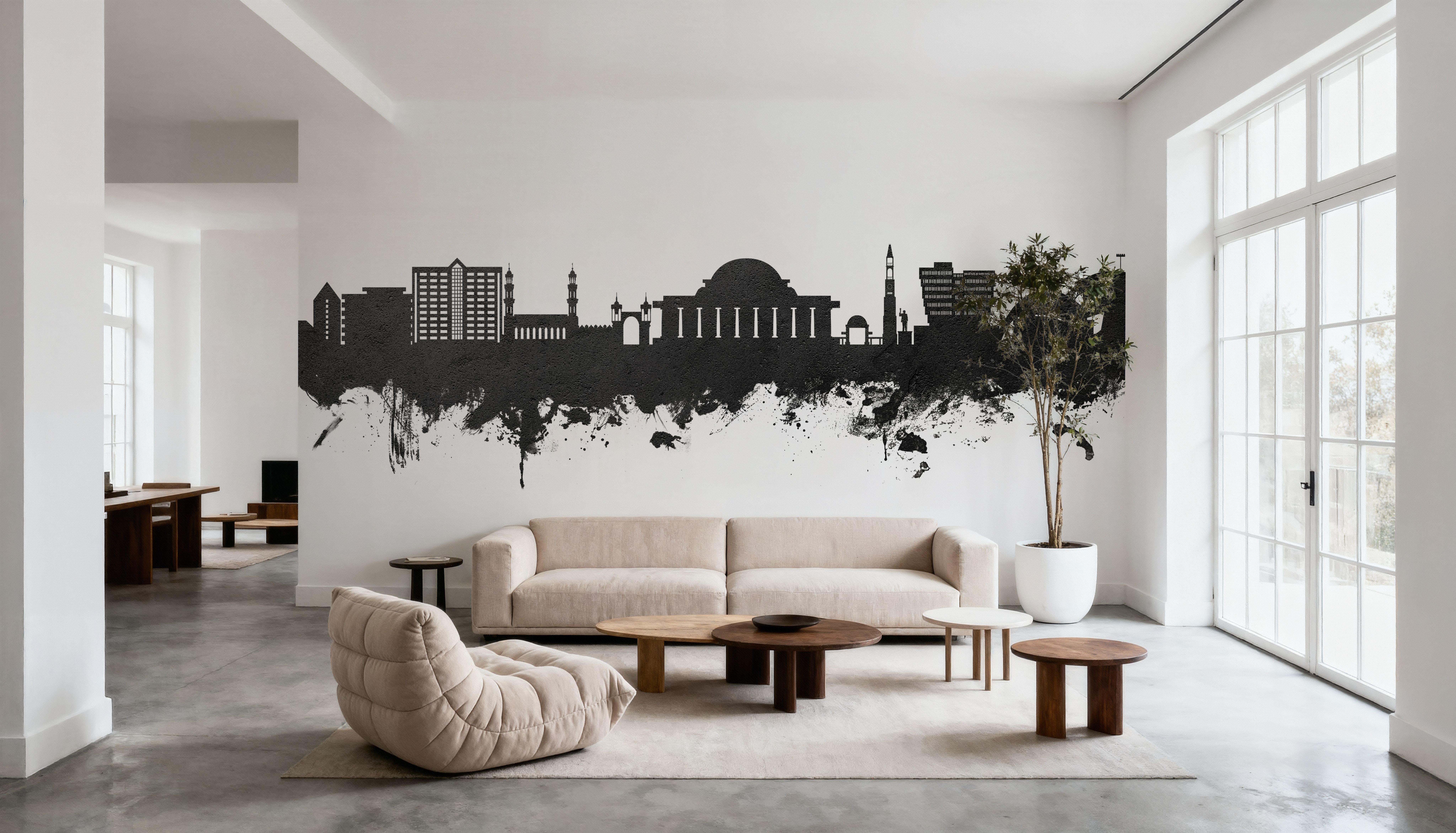 Lilongwe Malawi Skyline Black & White, Wallpaper