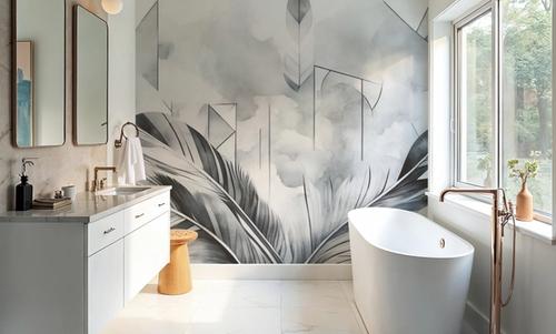 Feather Geometry Gray
