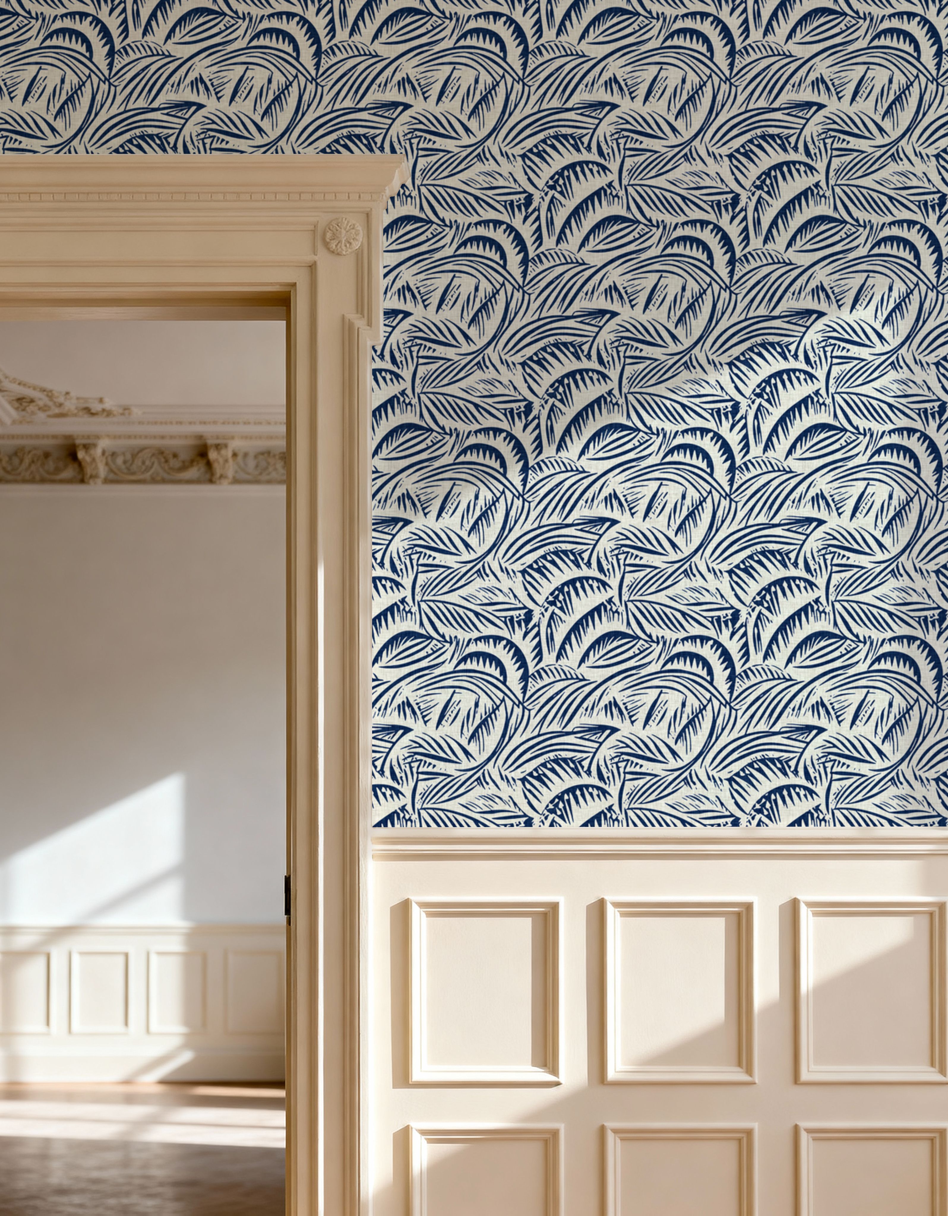 Swaying Leaves, Royal Blue