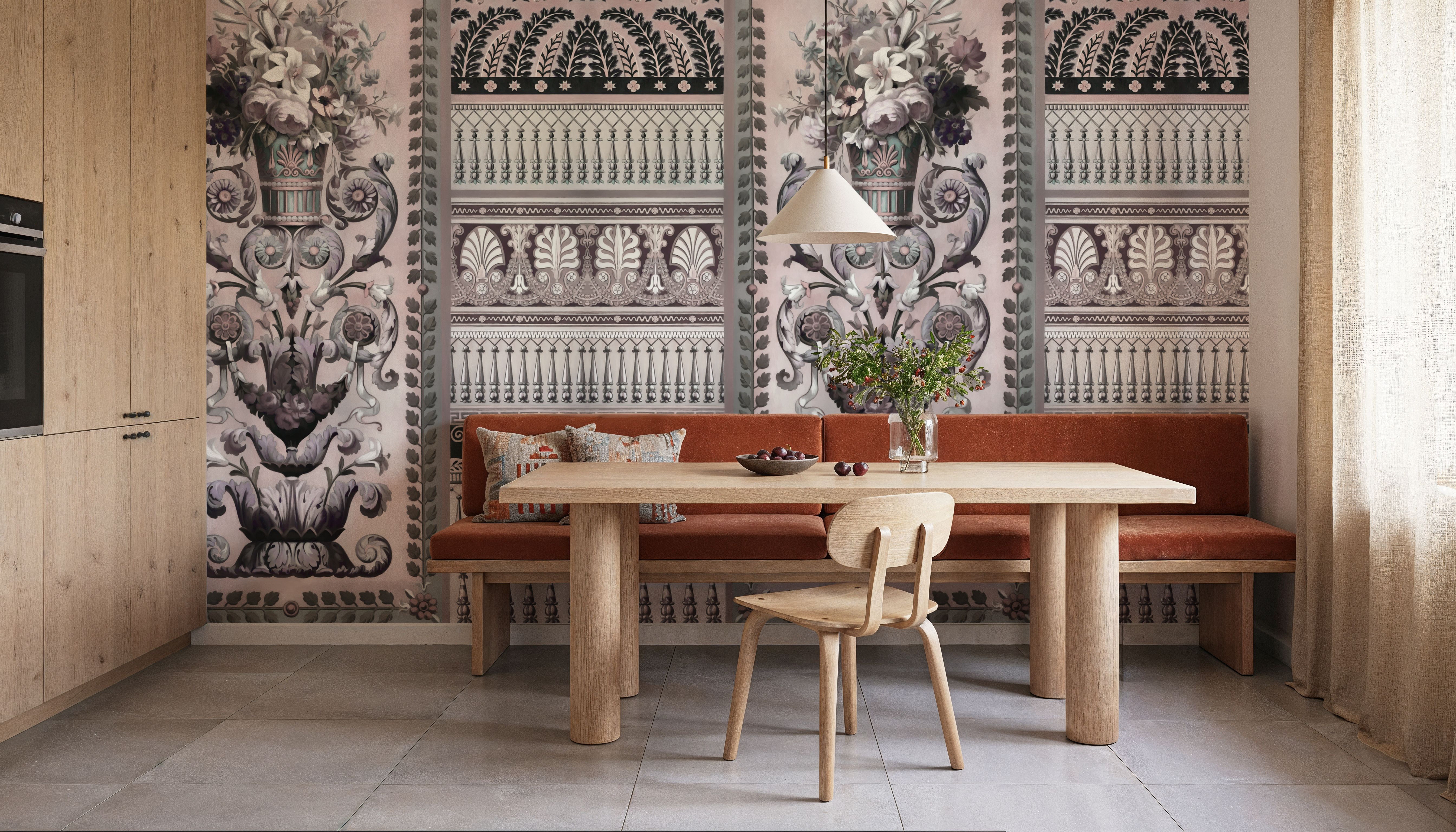 Flower Mountain, Rose, Behang