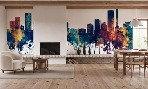 Johannesburg South Africa Skyline Blue & Bronze