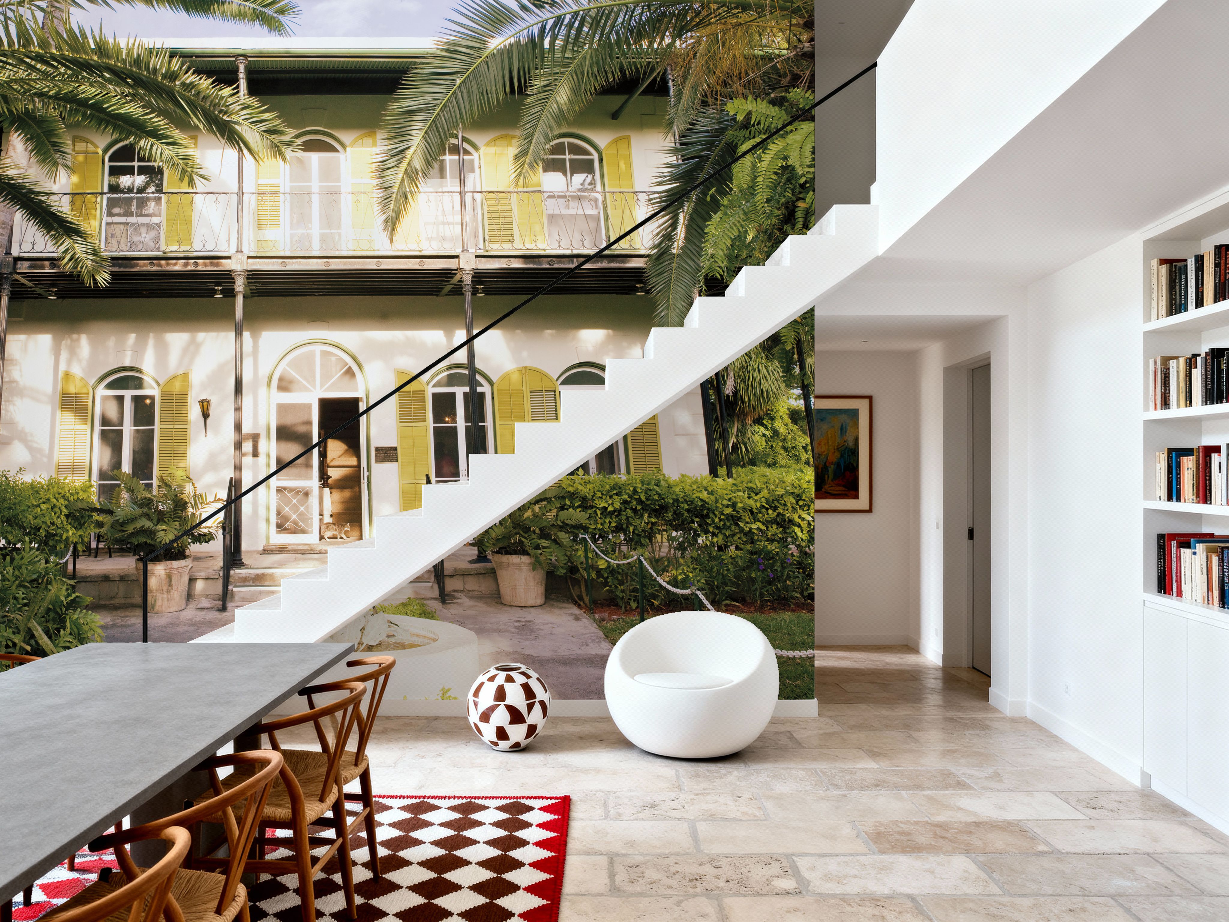 Wall Mural - Hemingway House - Architecture Foliage mural wallpaper - Green - Offices - Wallism US - Premium, Textured or Peel & Stick