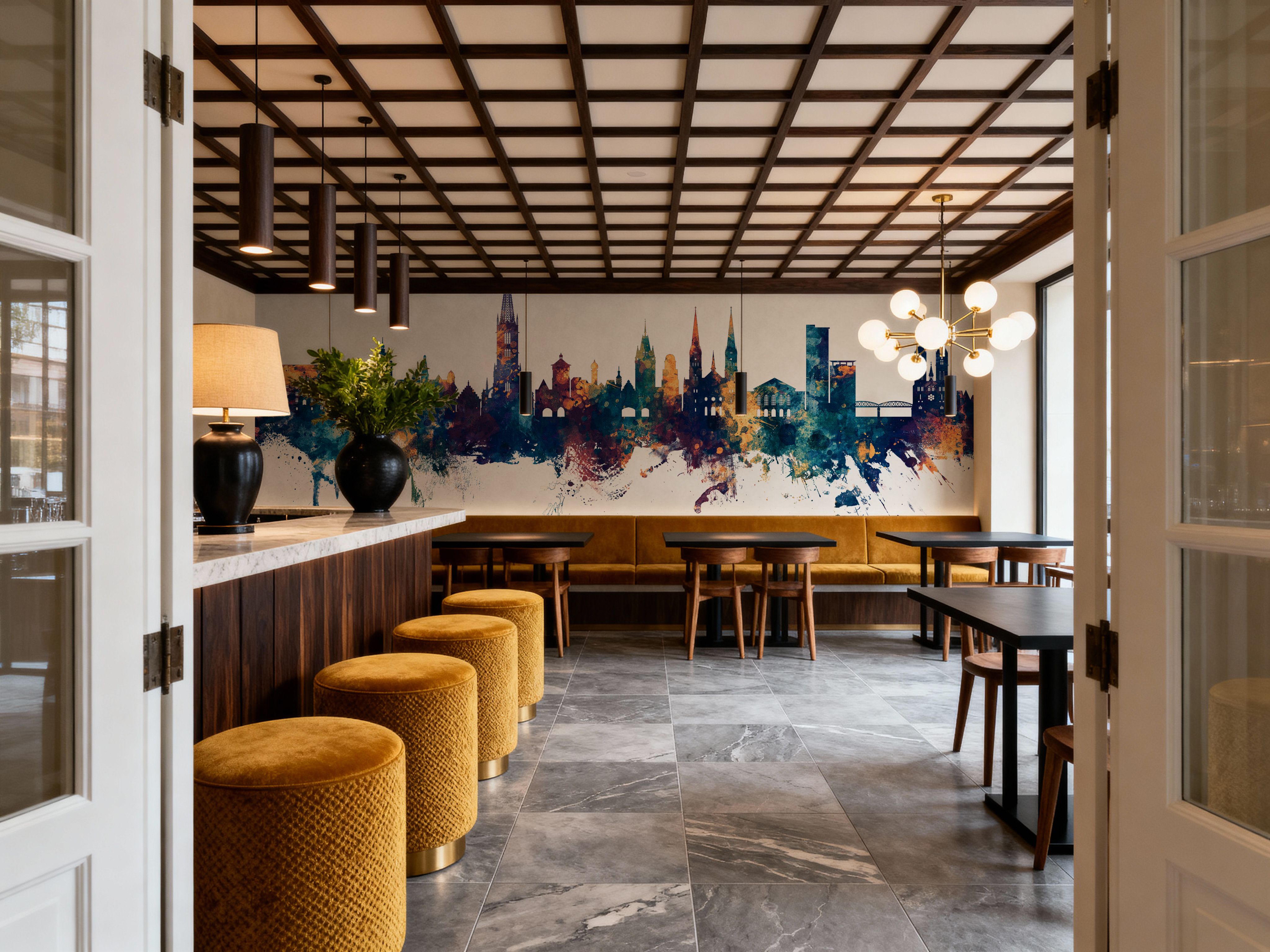 Freiburg Germnay Skyline Blue & Bronze