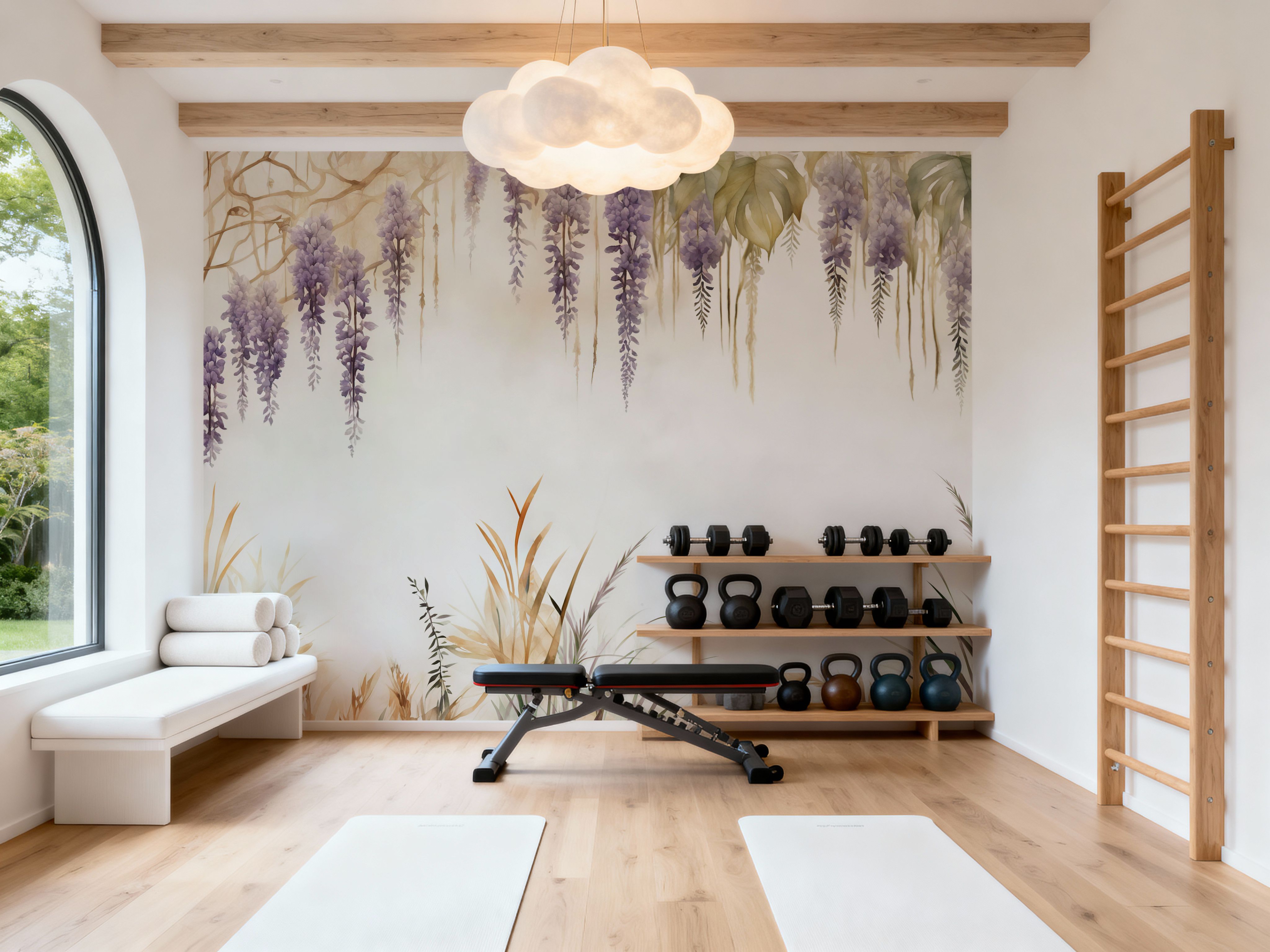 Wisteria and Field Grasses