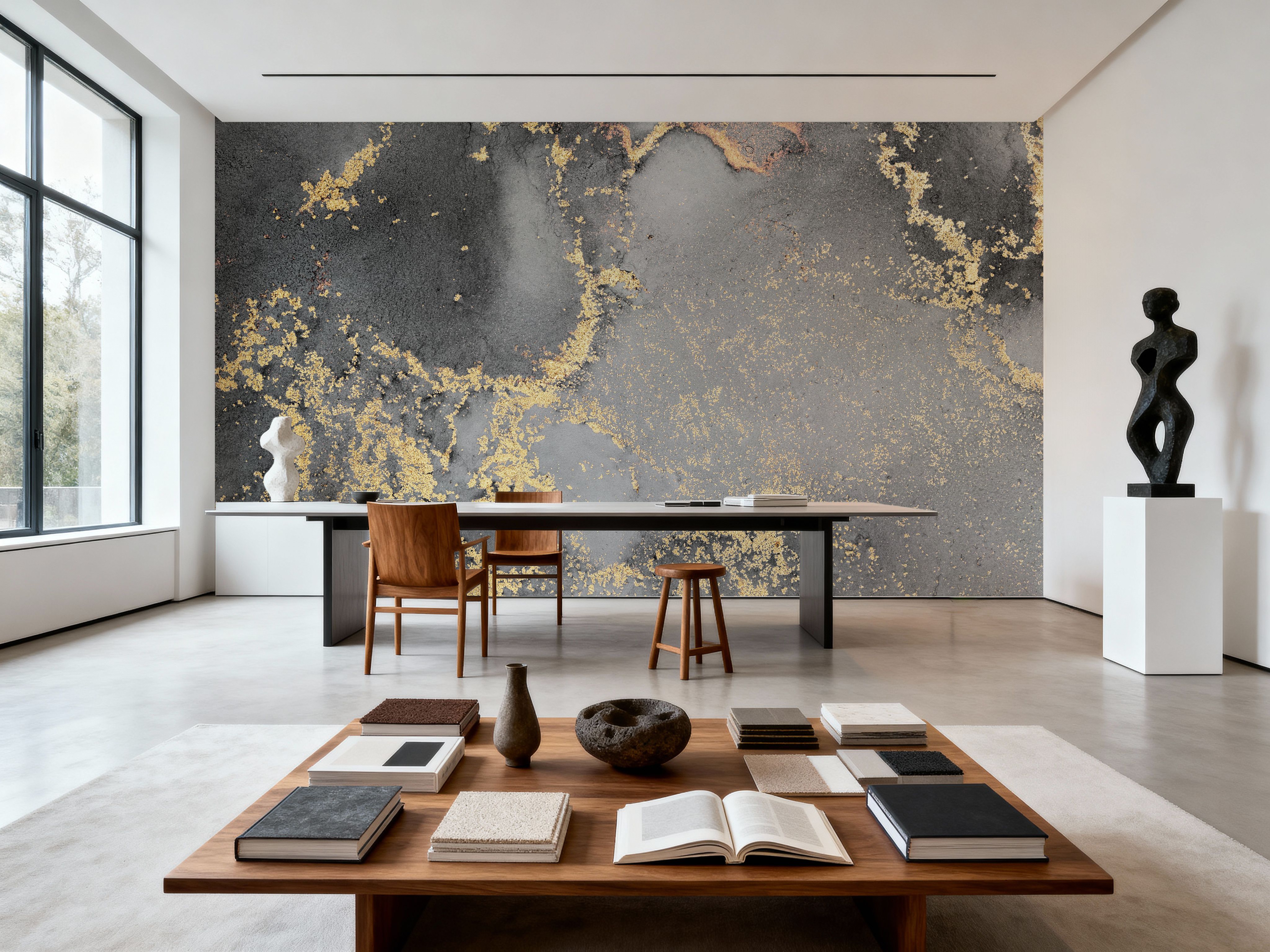 Fantasy Marble, Gray, Wallpaper