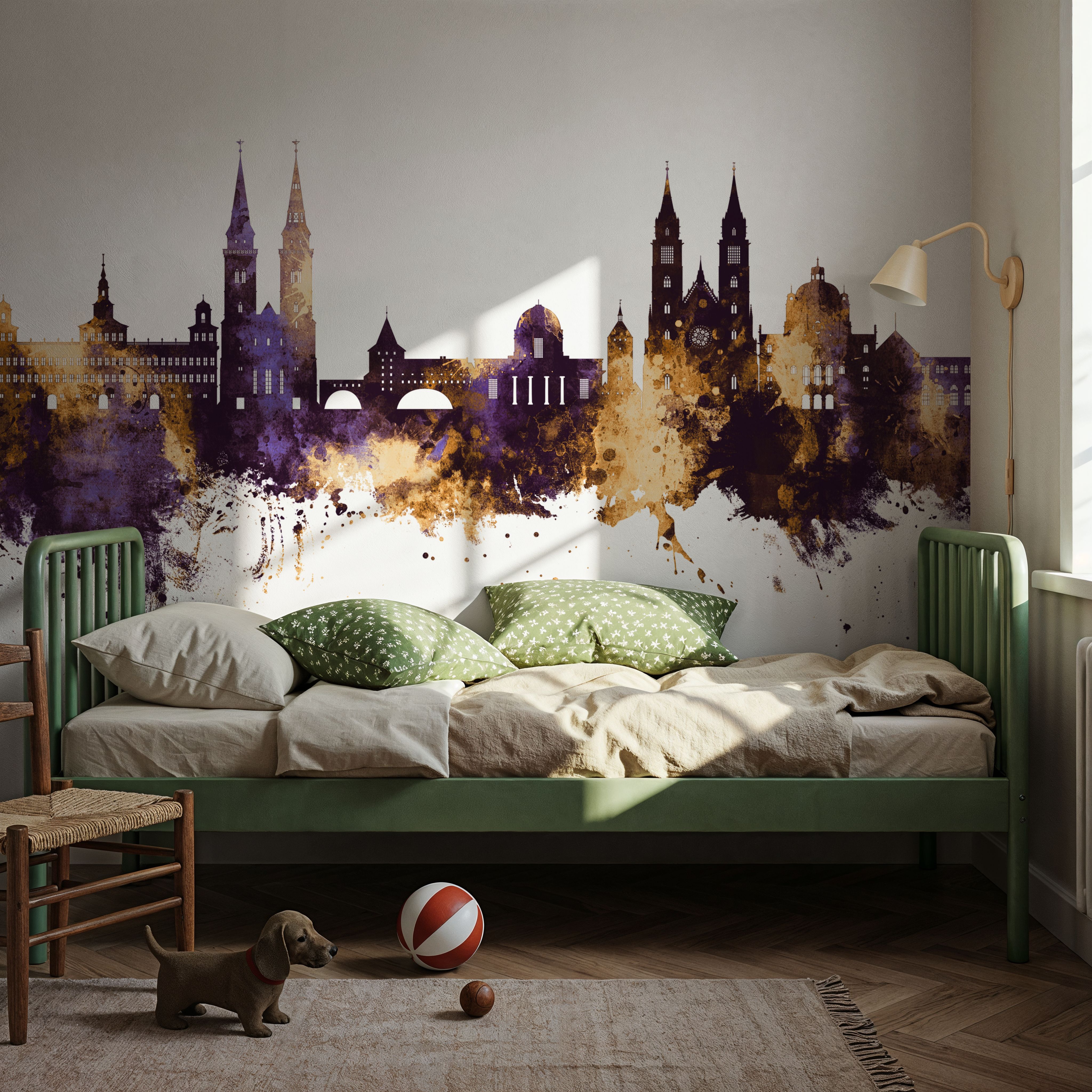 Nürnberg Germany Skyline Purple & Gold