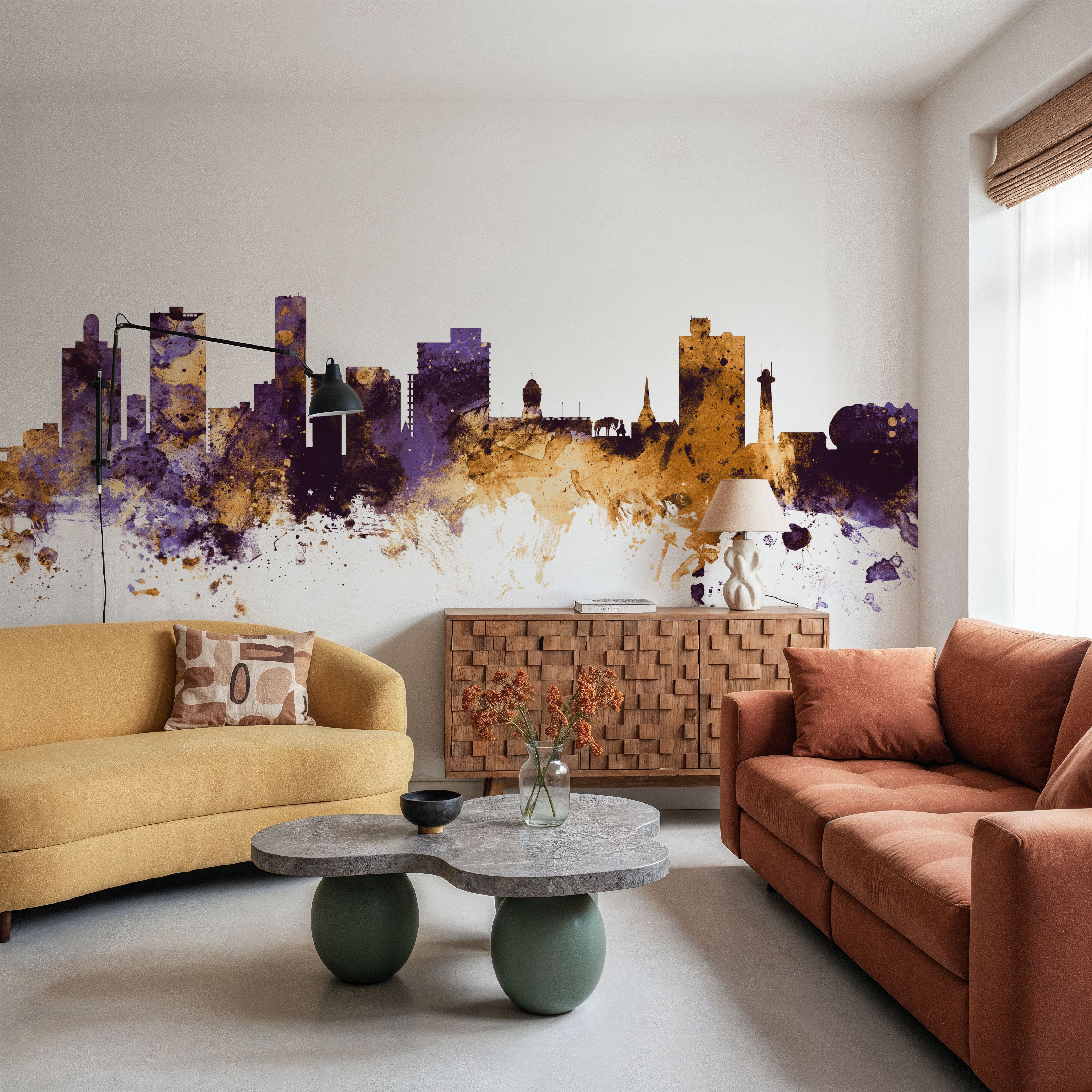 Port Elizabeth South Africa Skyline Purple & Gold