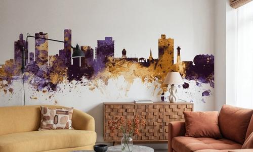 Port Elizabeth South Africa Skyline Purple & Gold