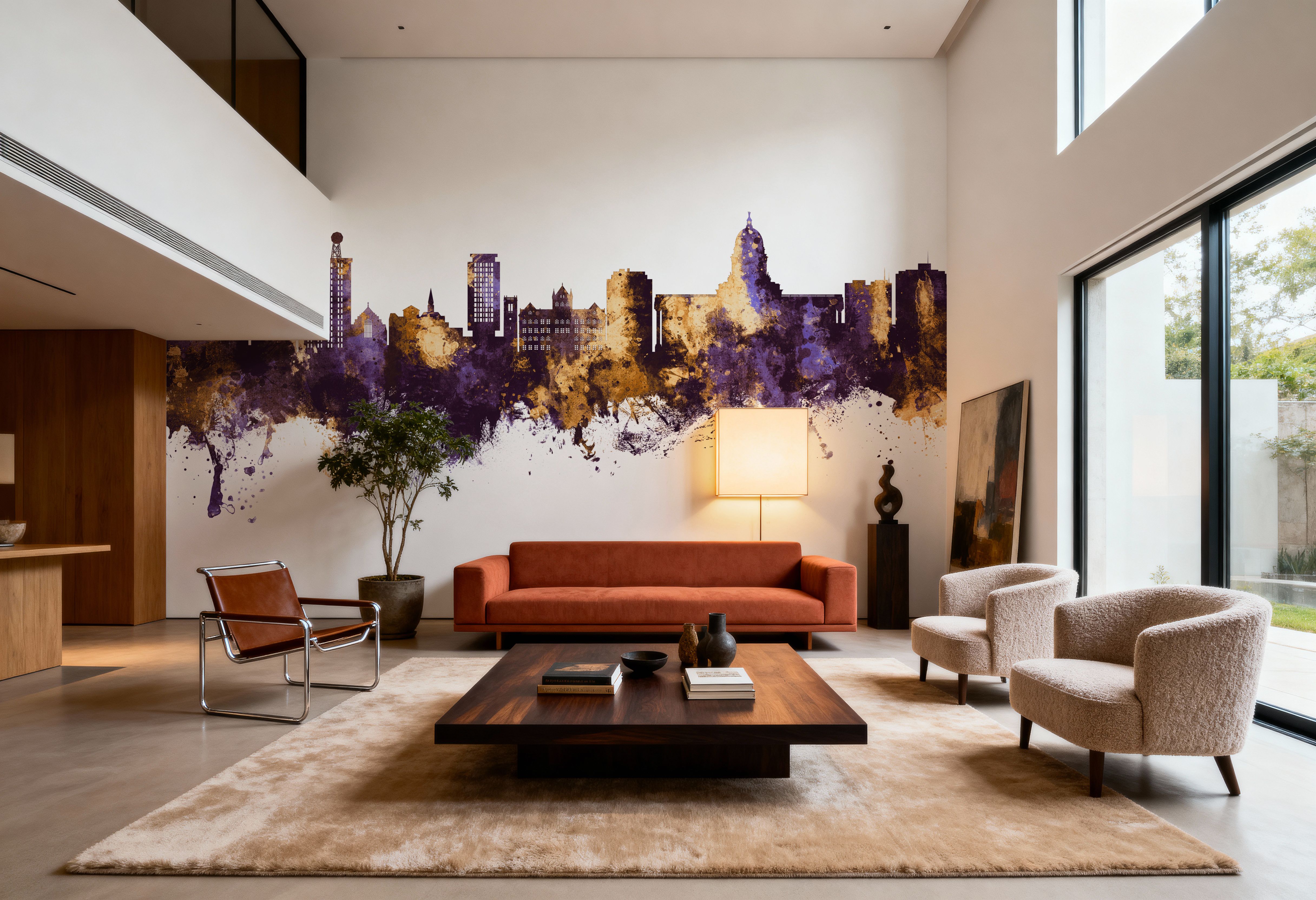 Madison Wisconsin Skyline Purple & Gold, Papel de parede