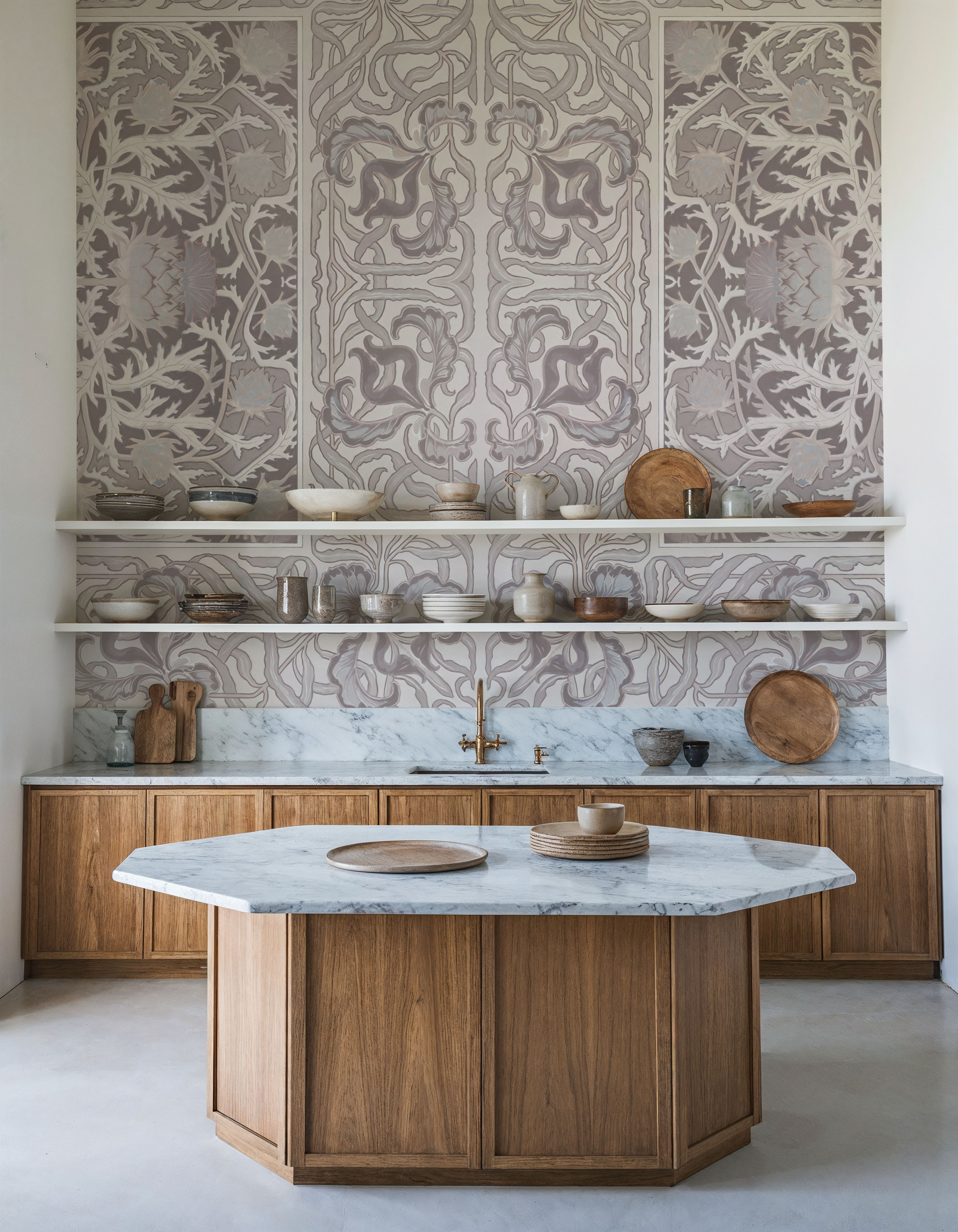 Iris & Thistle Ornament, Mauve