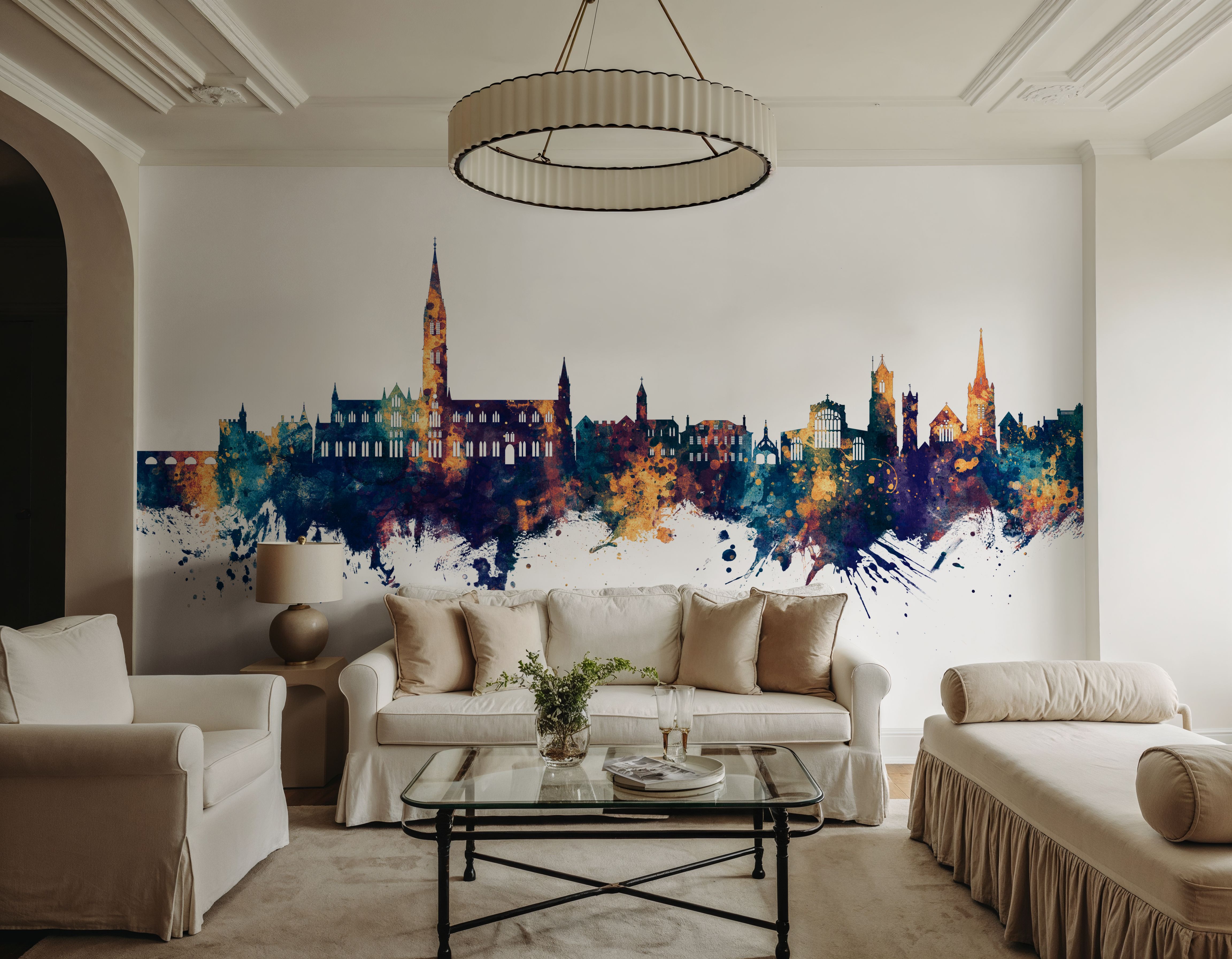 Salisbury England Skyline Blue & Bronze