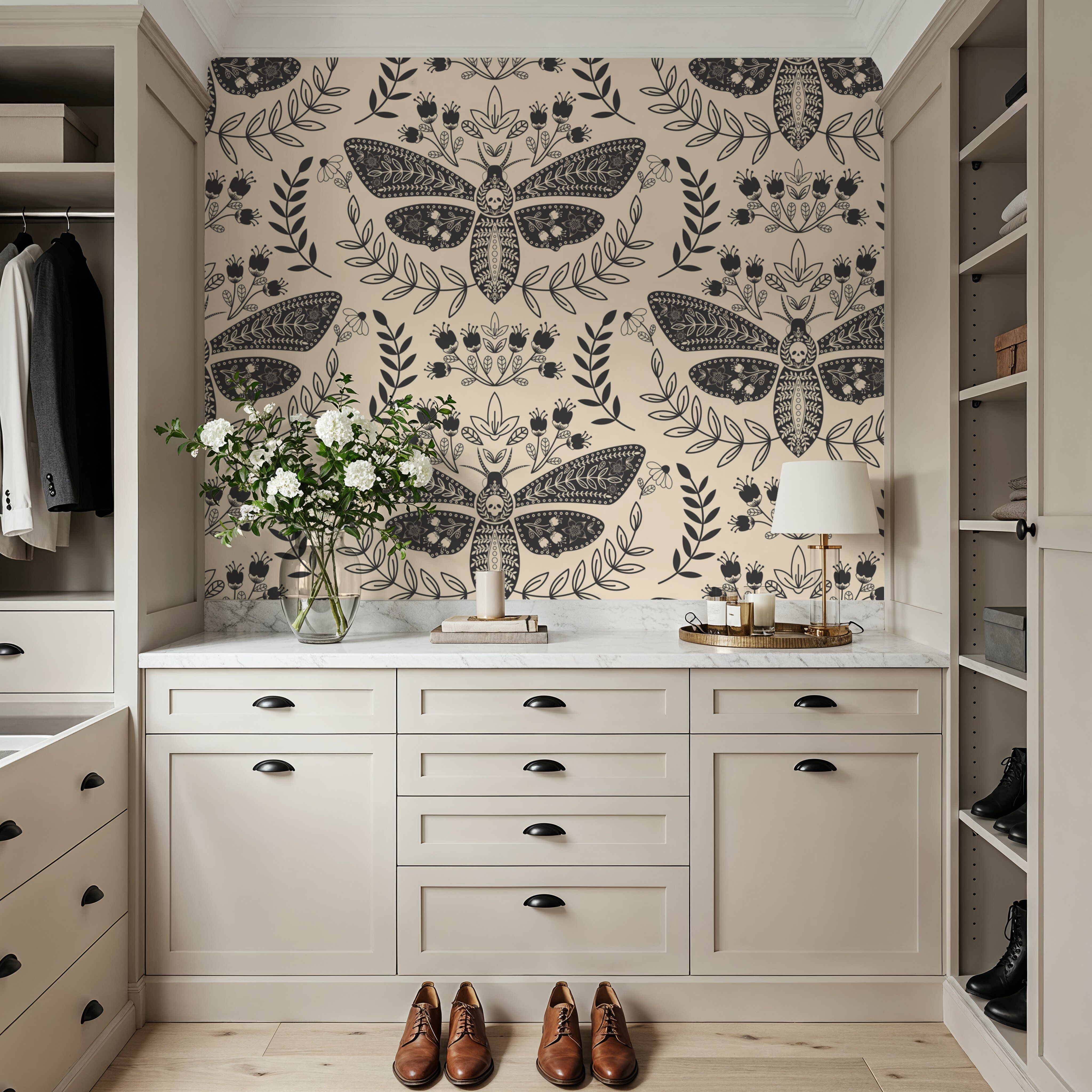 Deaths Head Moth, Grey