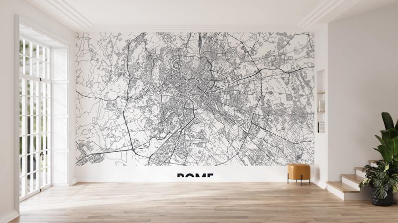 Map of Rome wallpaper mural 100% PVC-free and non-toxic