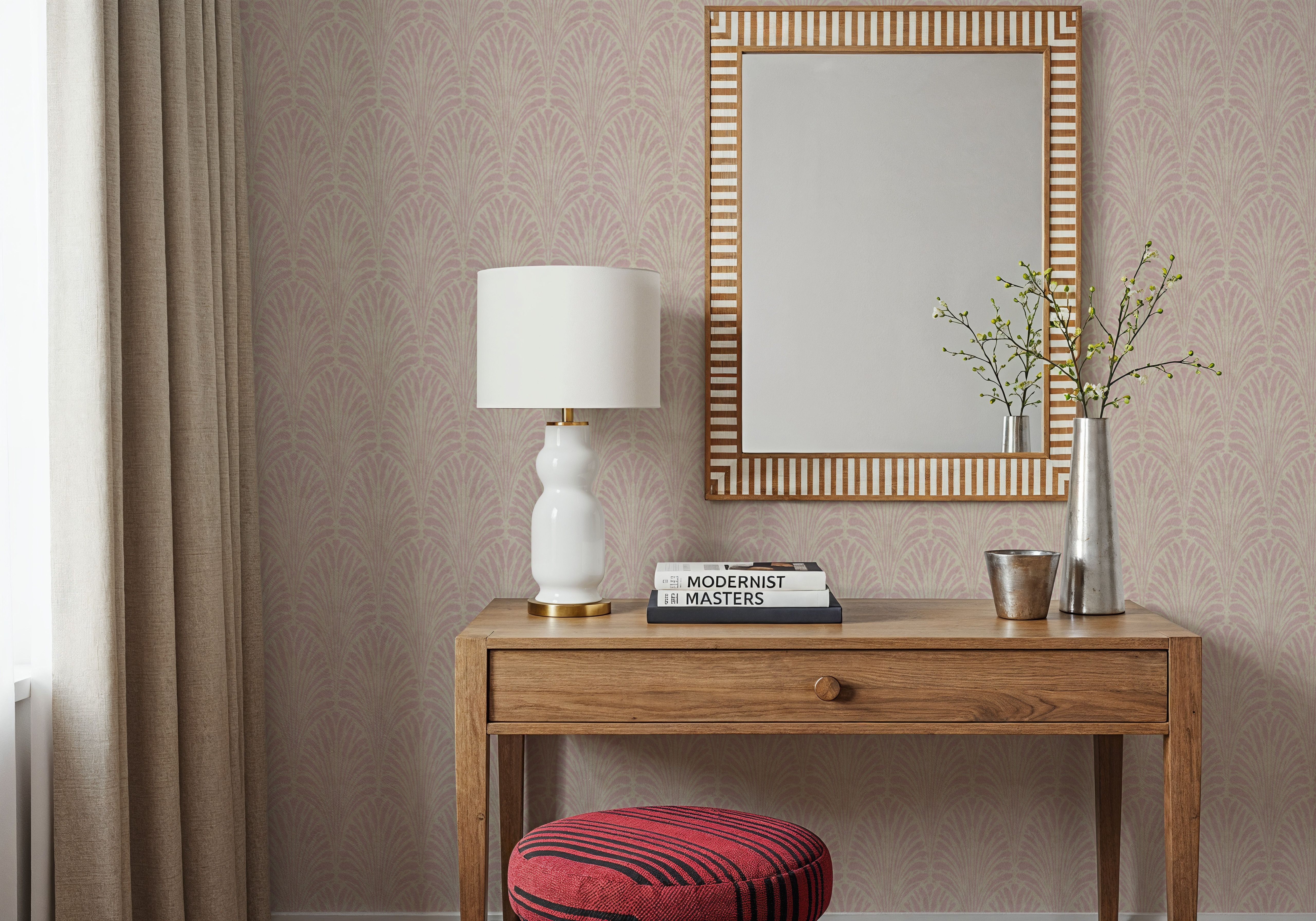Brushstroke Fan Scallop, Blush