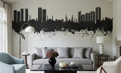 Ajman Skyline Black & White