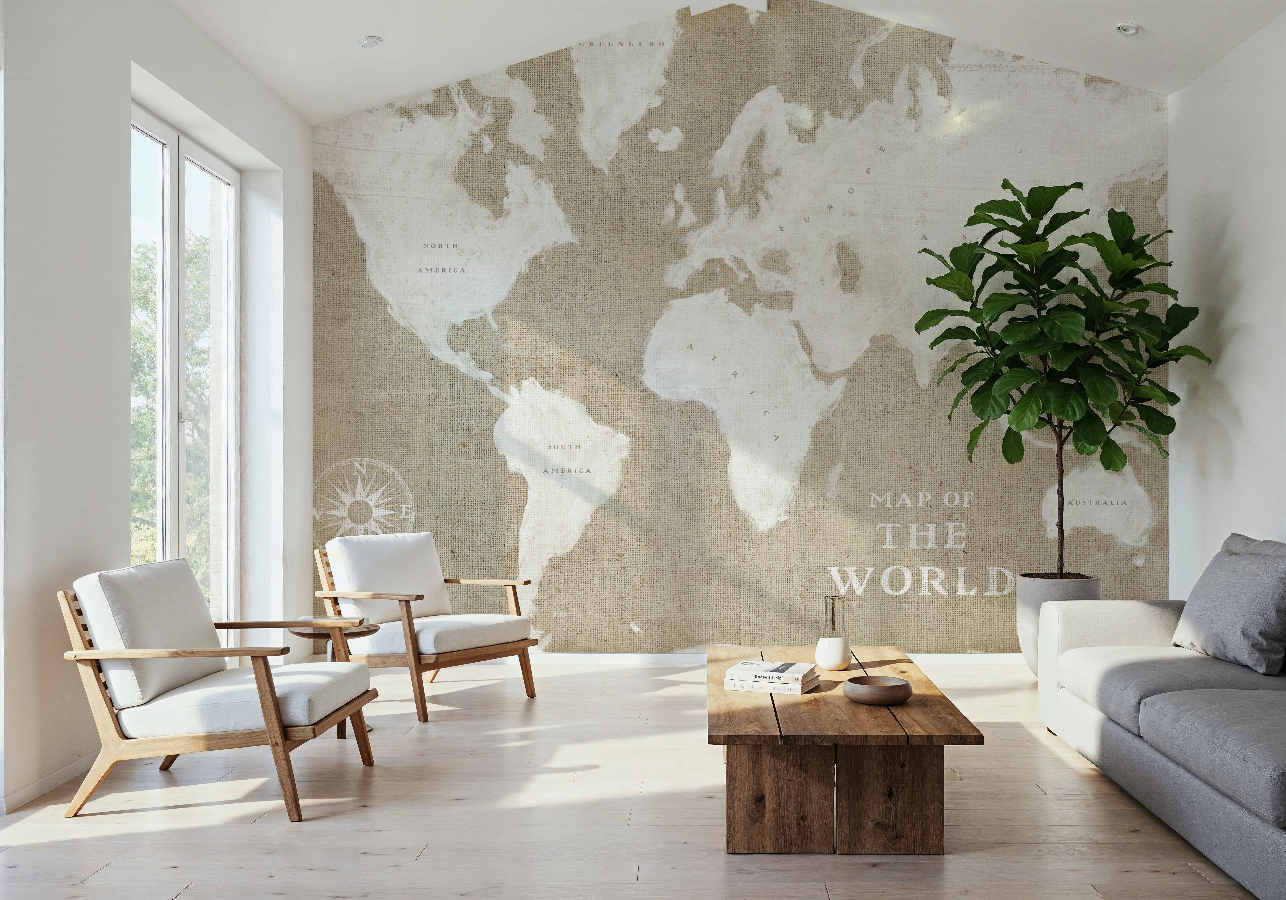 Burlap White, Wallpaper