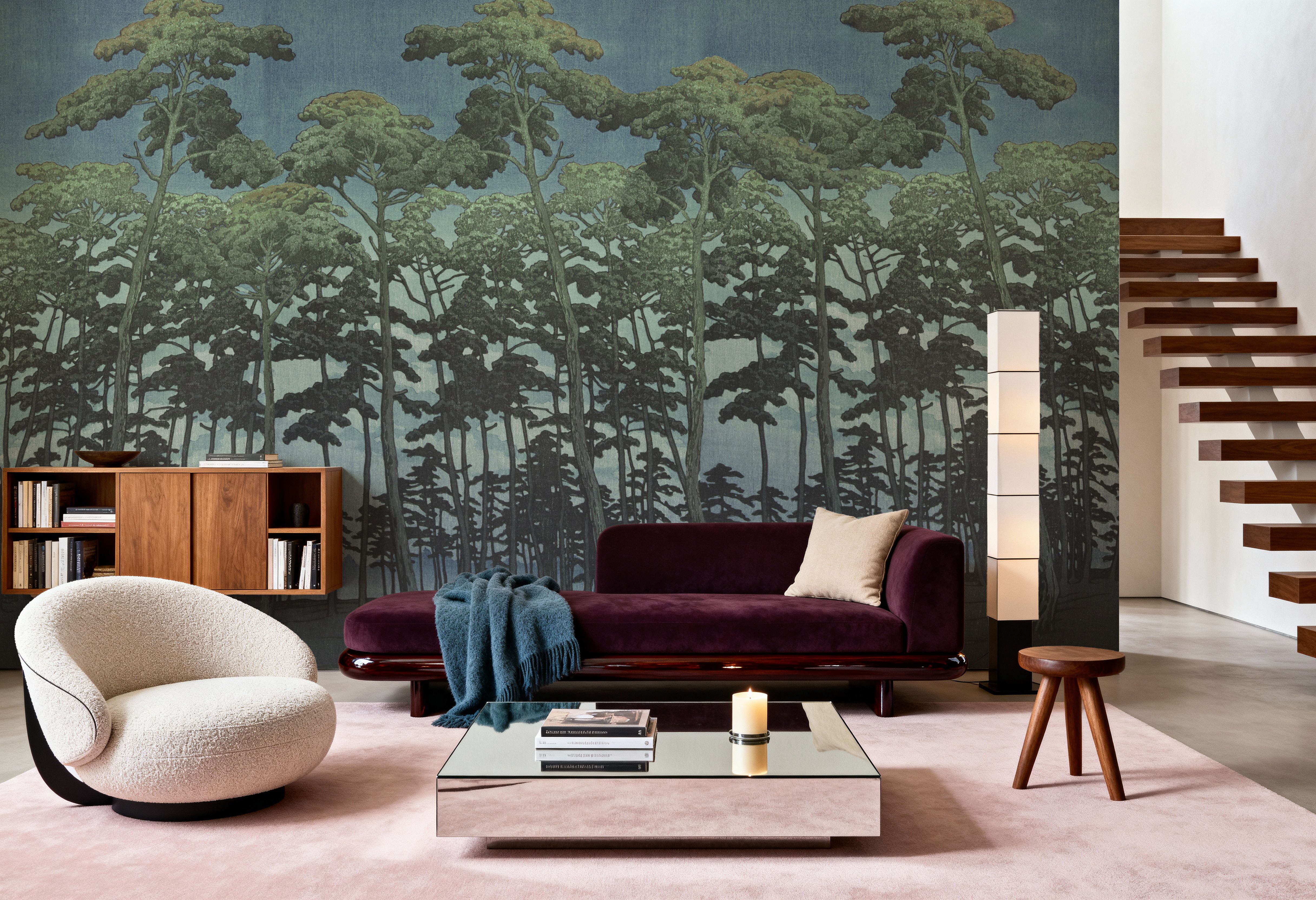 Tranquil Pinescape, Dusk, Wallpaper