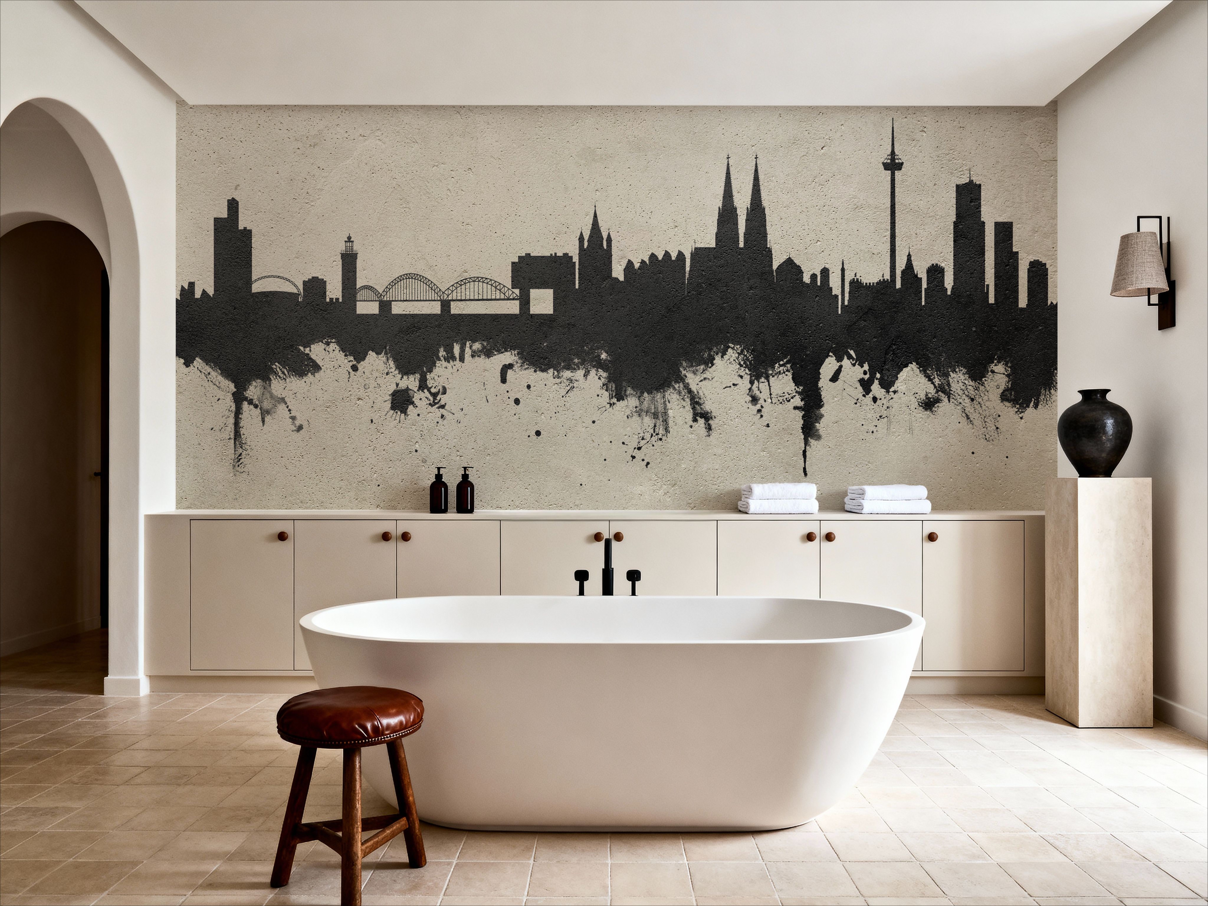 Cologne Germany Skyline Concrete, Tapeten