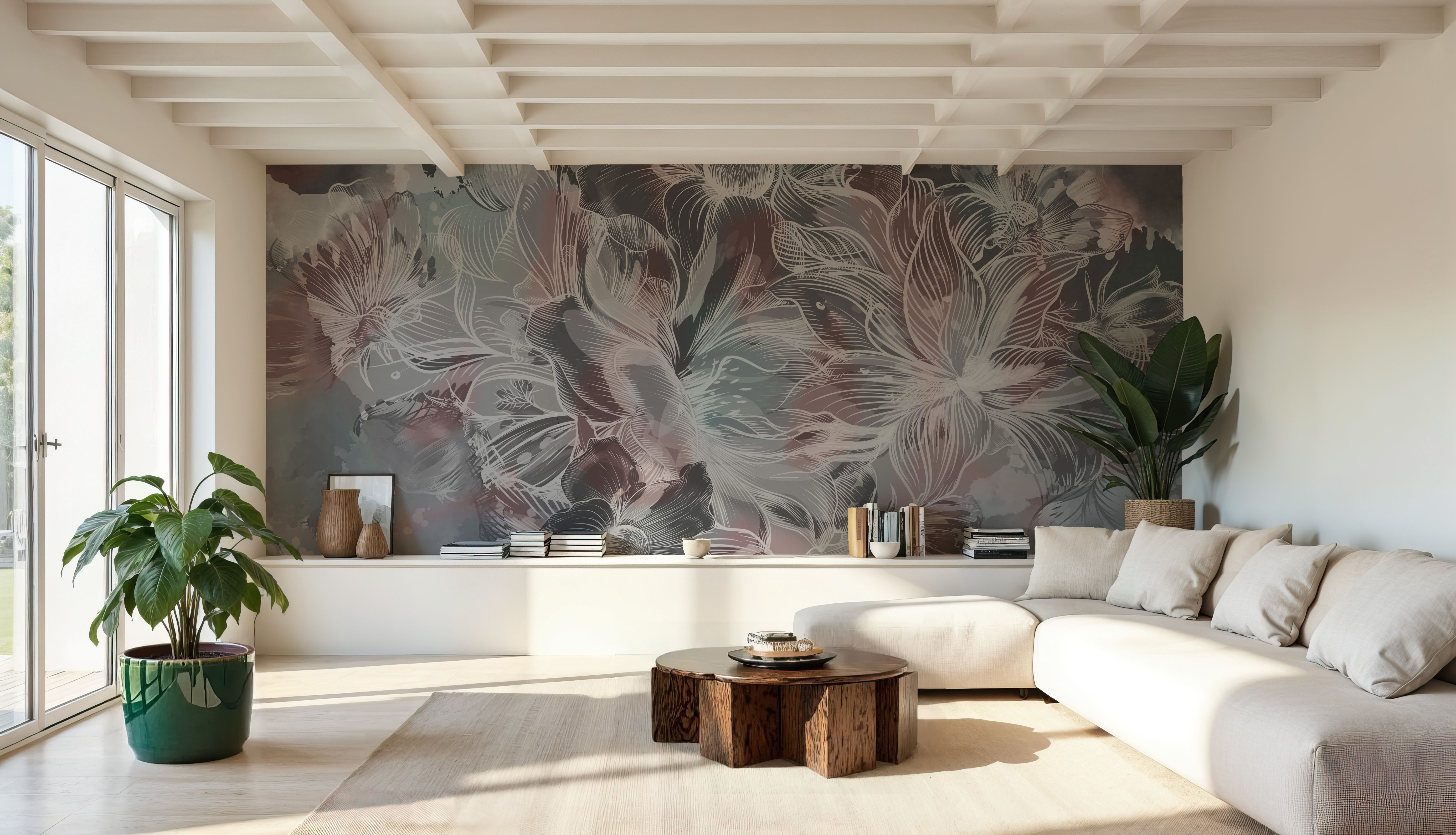 Seeing Through Leaves Red, Wallpaper