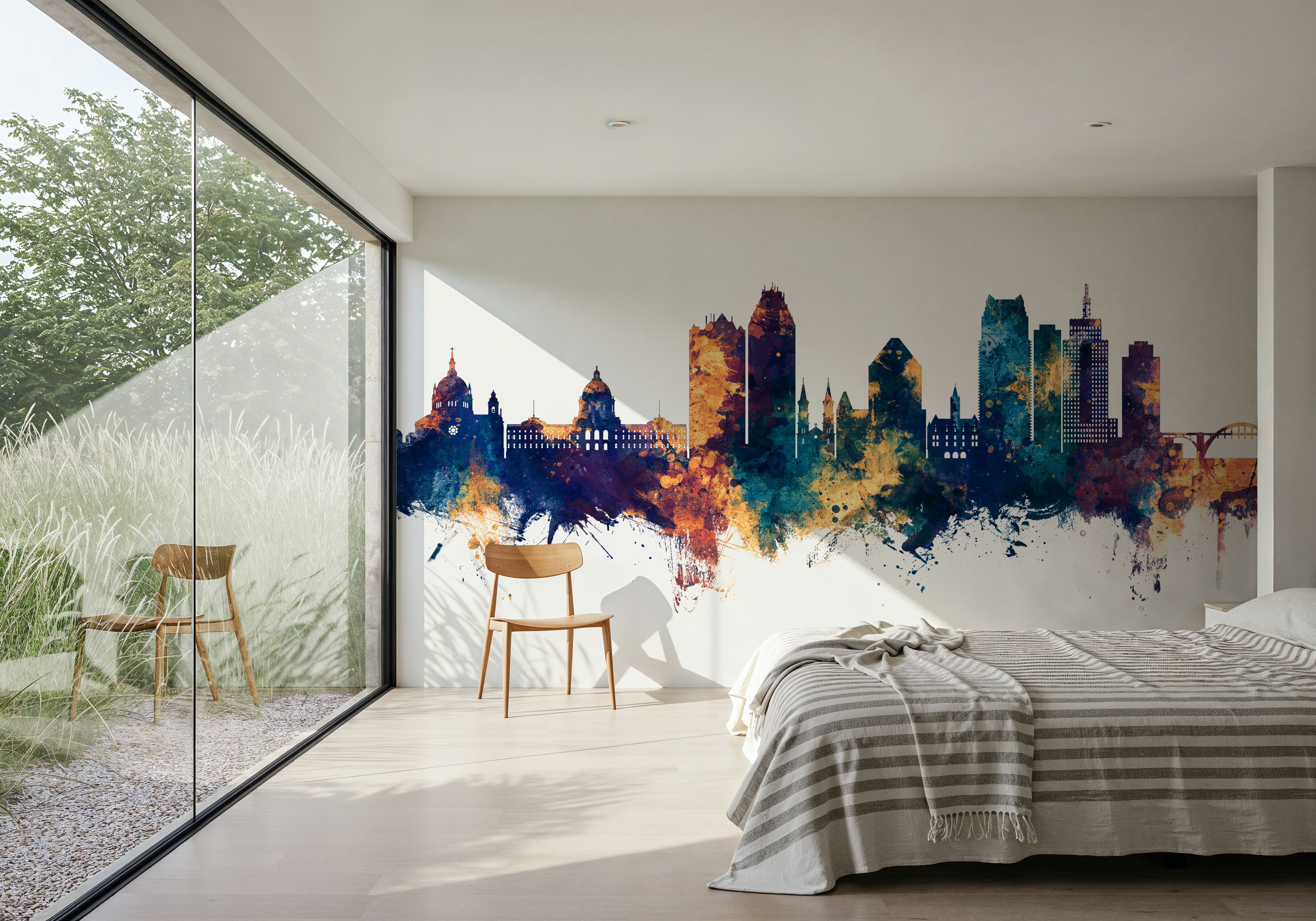 Saint Paul Minnesota Skyline Blue & Bronze