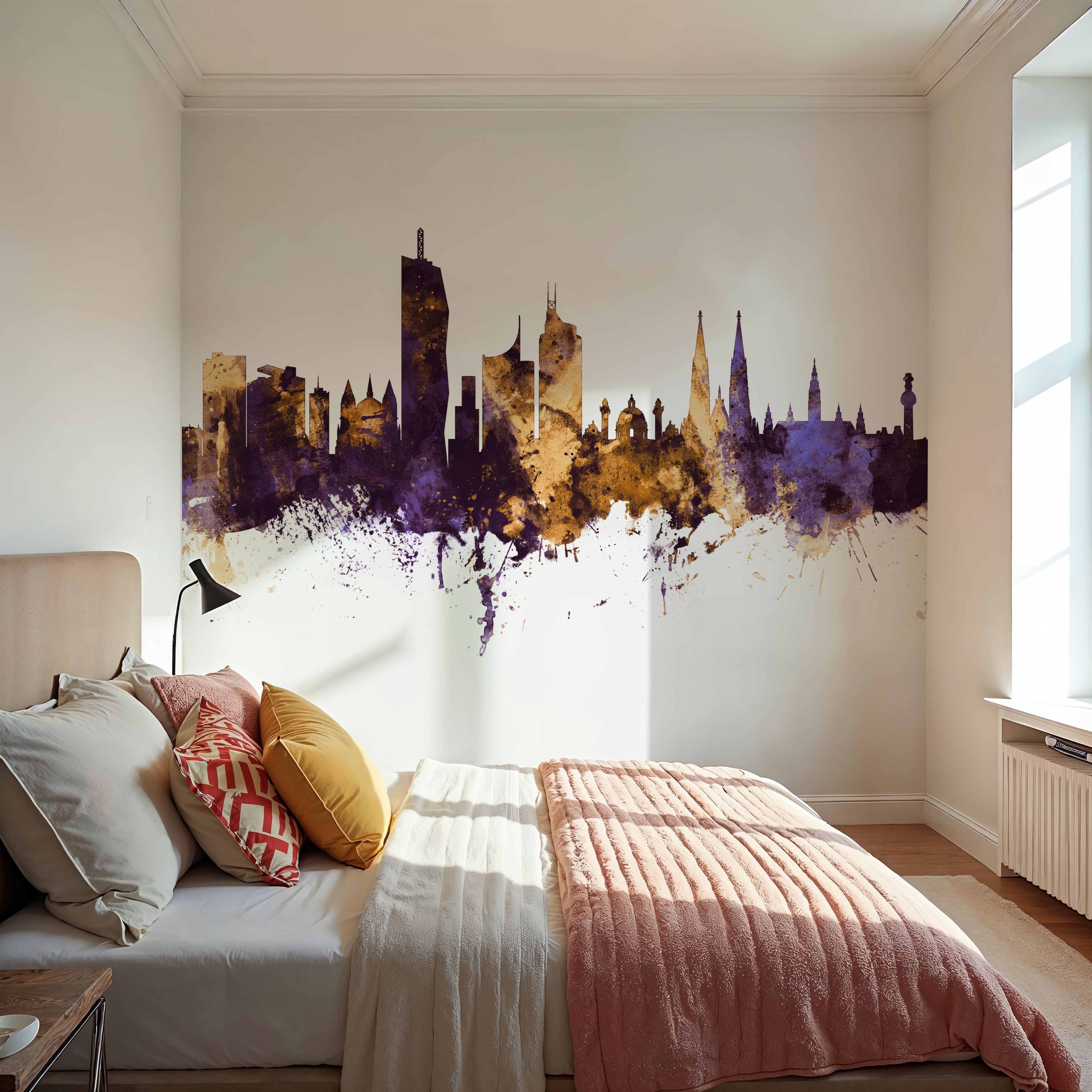 Vienna Austria Skyline Purple & Gold