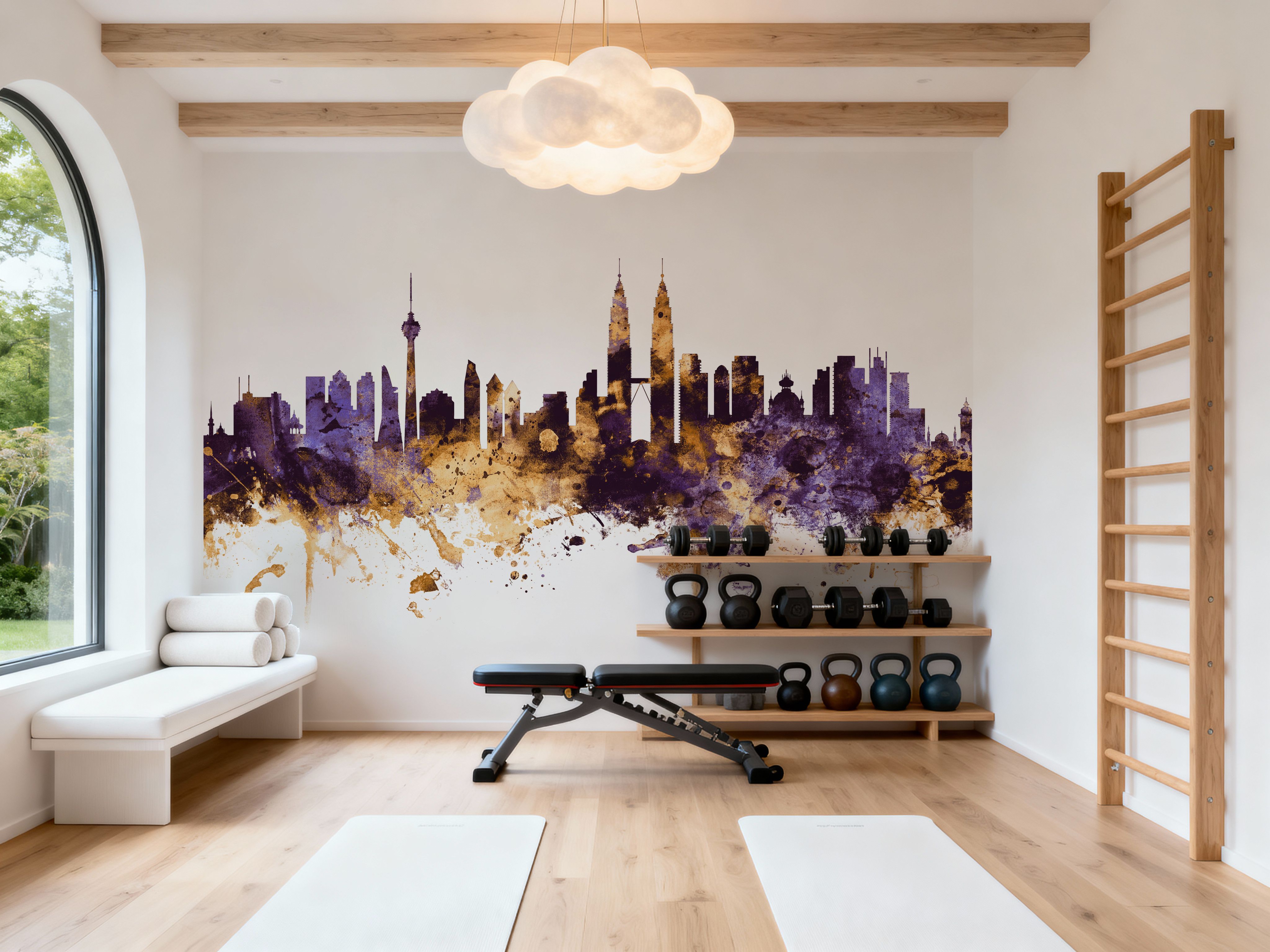 Kuala Lumpur Skyline Purple & Gold