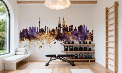 Kuala Lumpur Skyline Purple & Gold