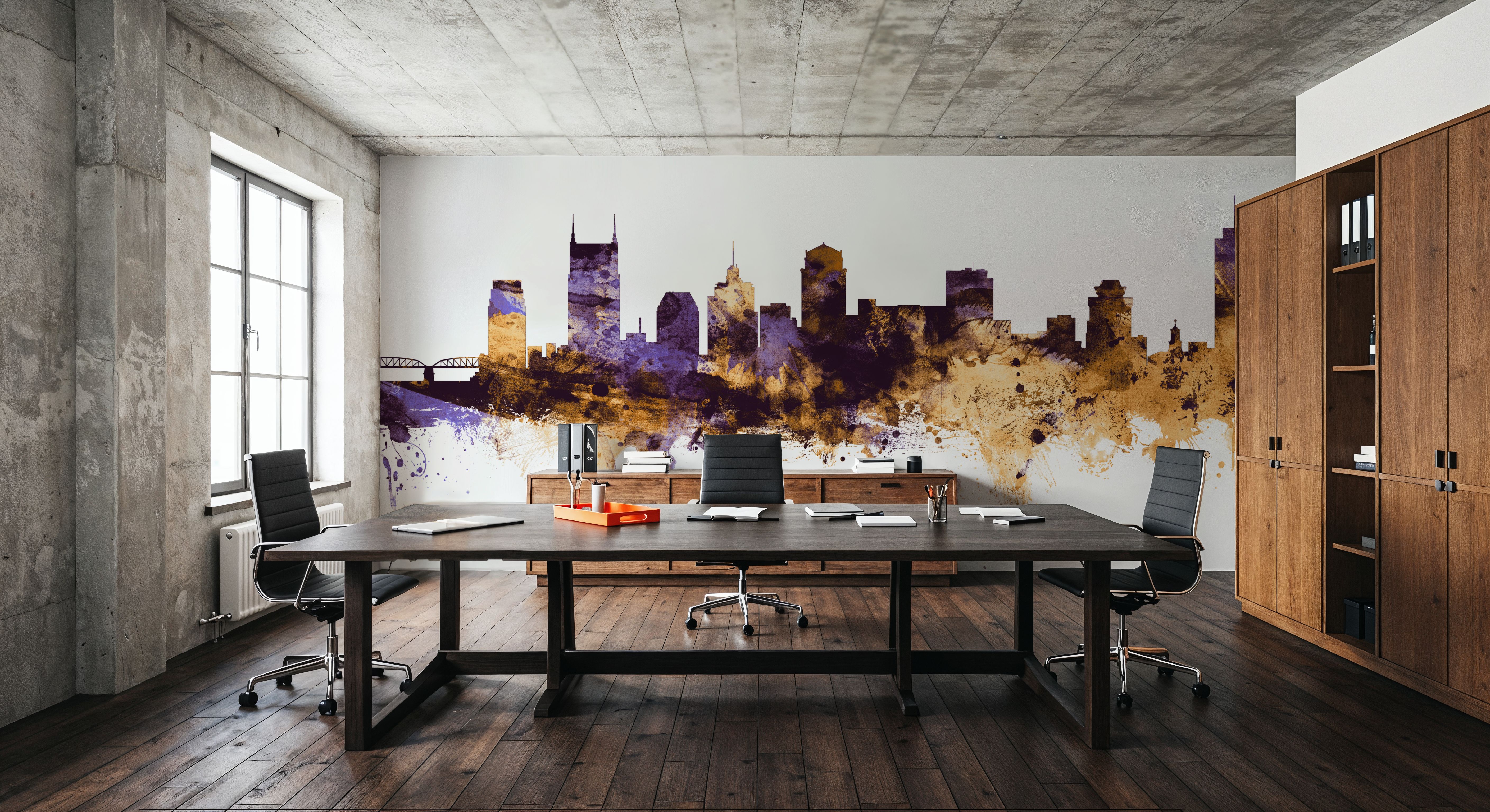 Nashville Tennessee Skyline Purple & Gold