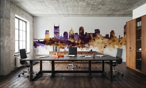 Nashville Tennessee Skyline Purple & Gold