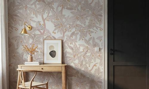 Cherry Tree Birds, Blush Pink