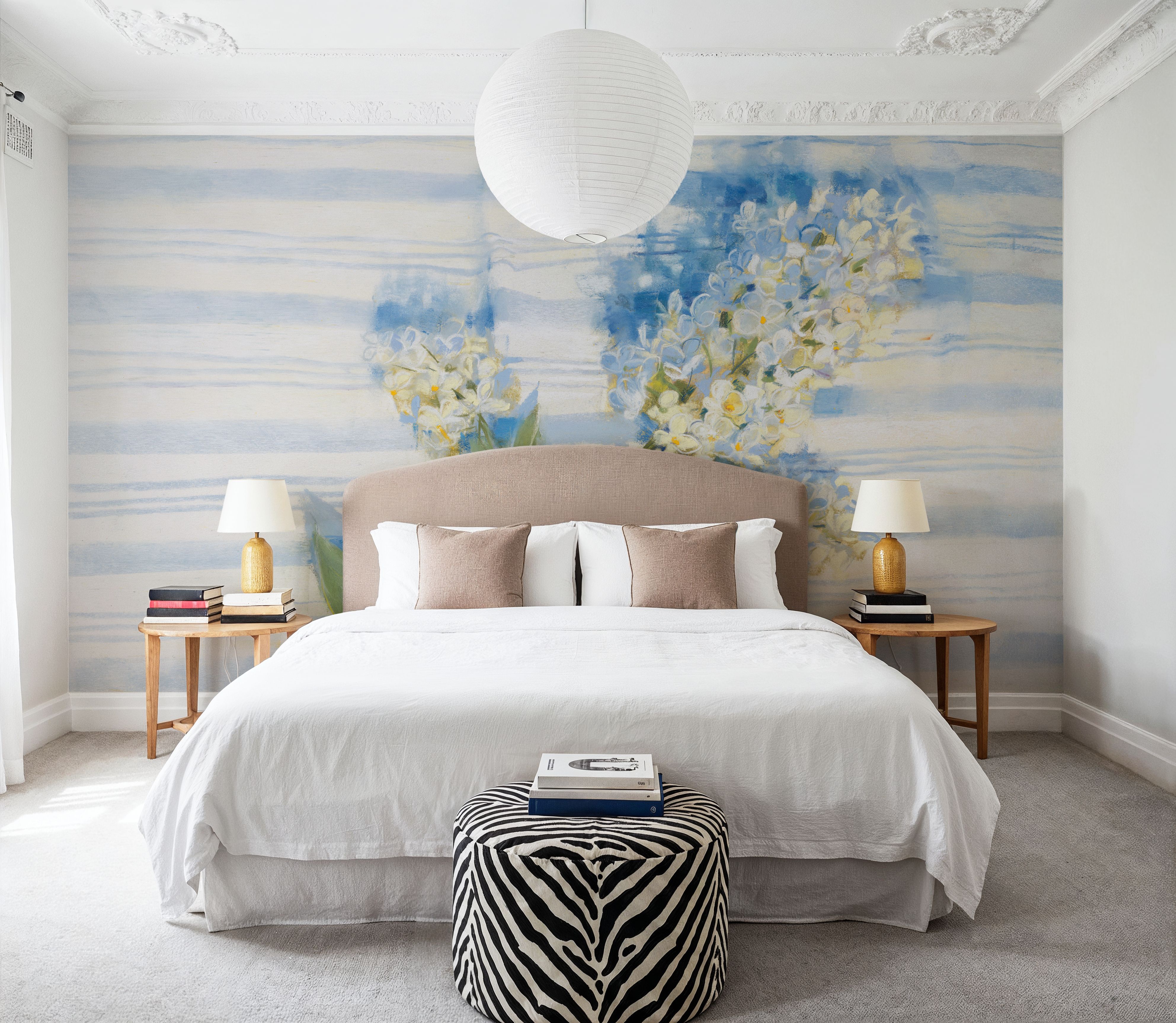Lilac on Blue Stripe