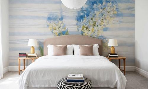 Lilac on Blue Stripe