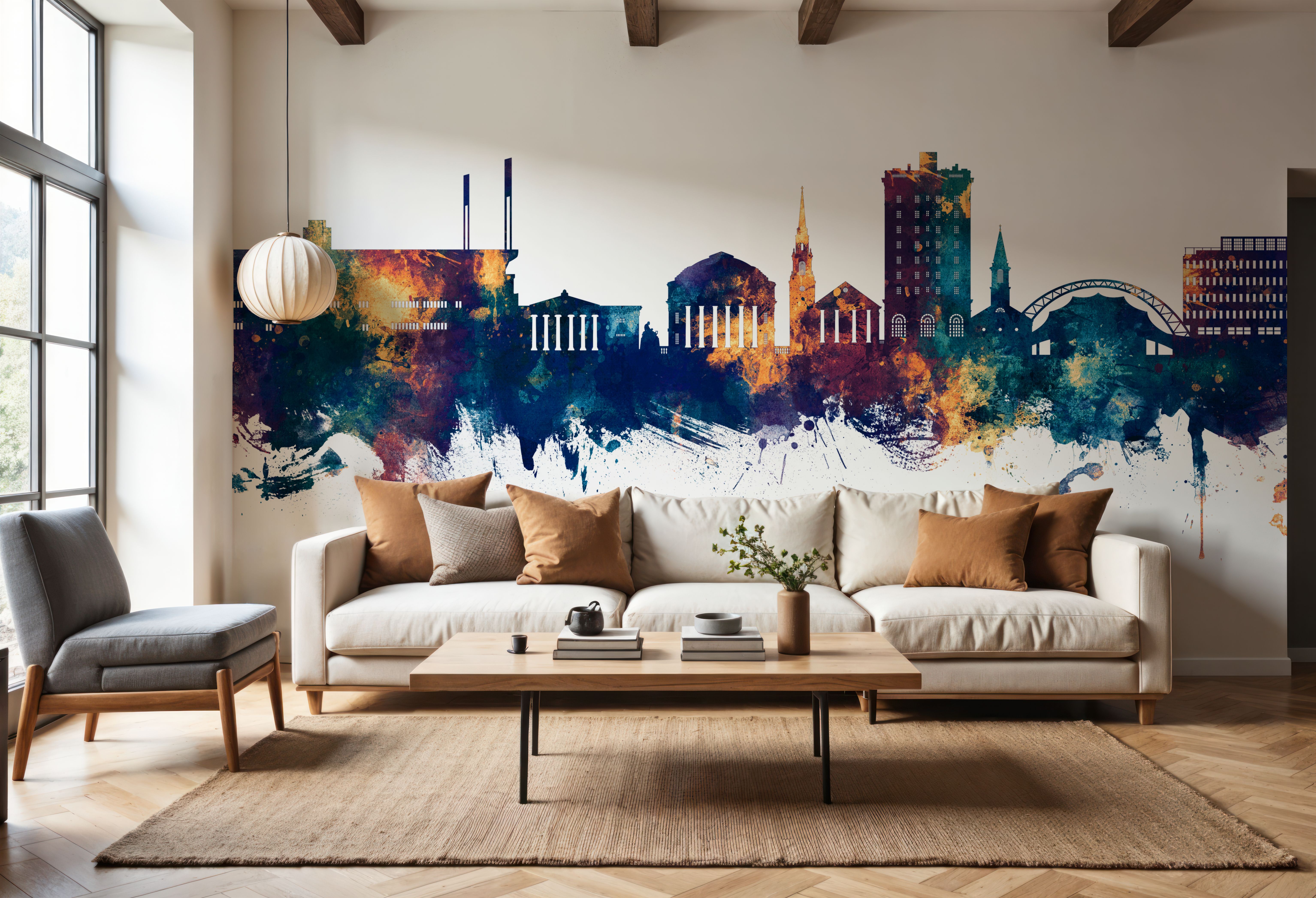 Charlottesville Virginia Skyline Blue & Bronze