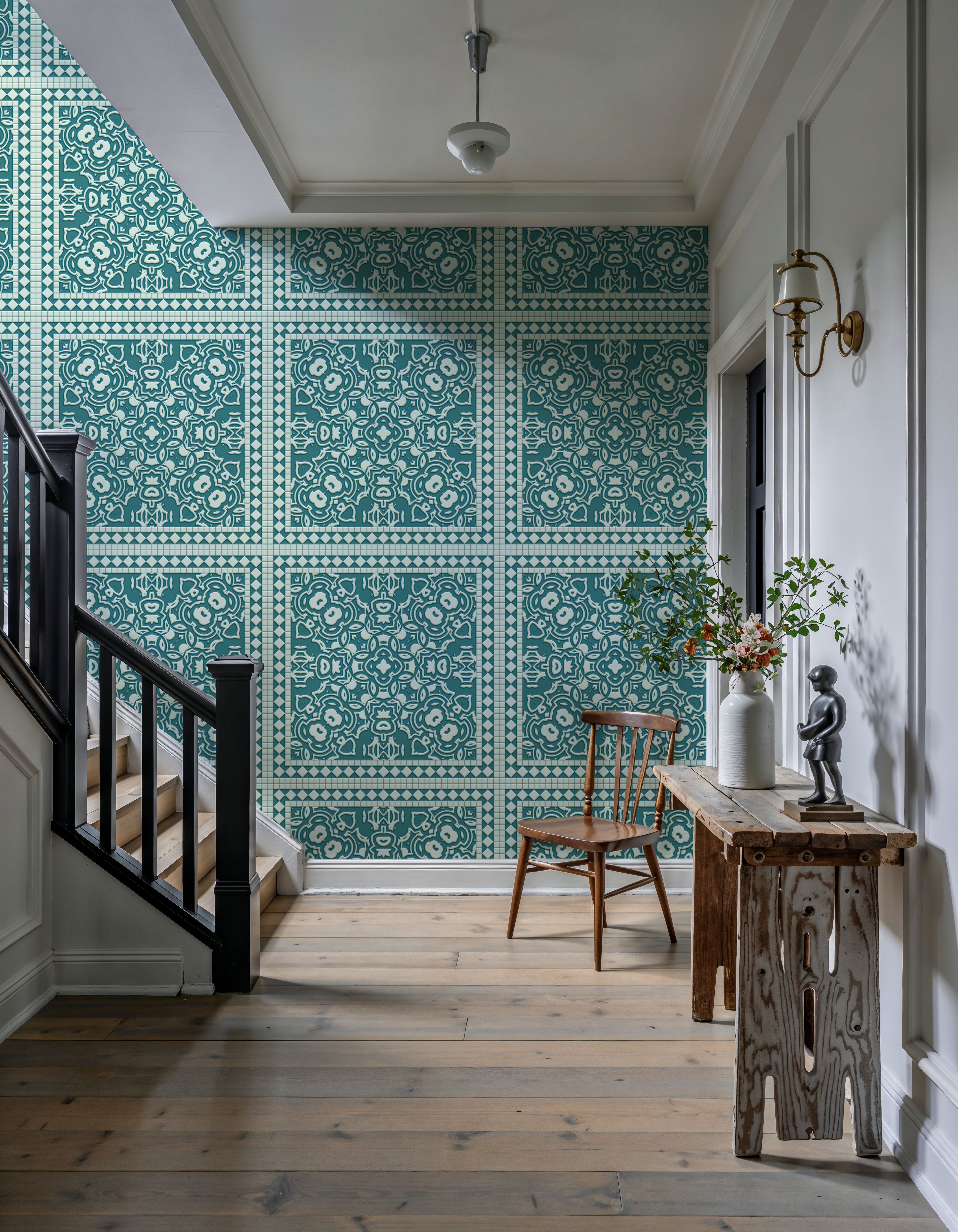 Mission Cement Tiles, Teal