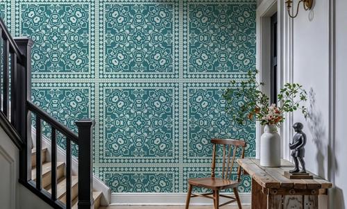 Mission Cement Tiles, Teal