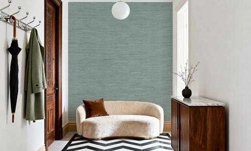 Faux Grasscloth with Visible Seams, Seafoam