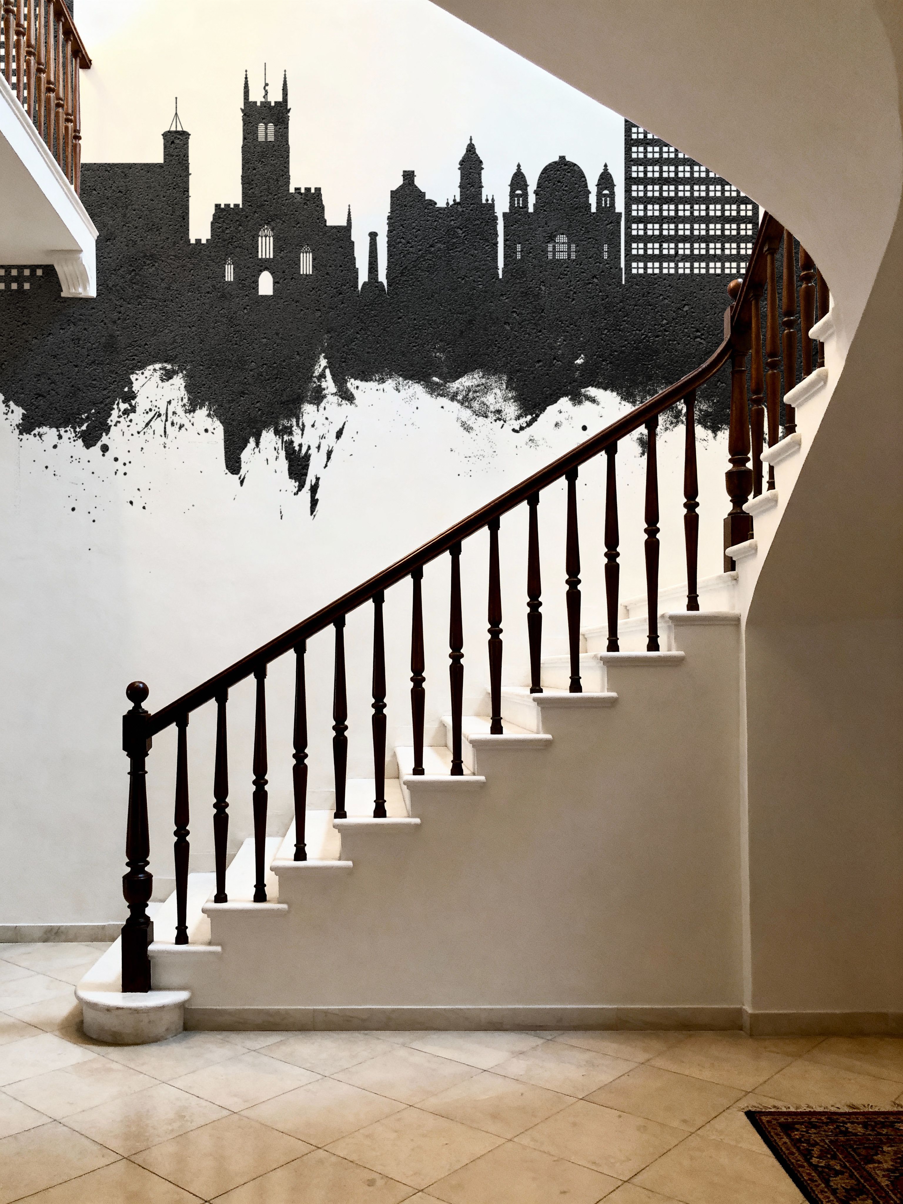 Wolverhampton England Skyline Black & White