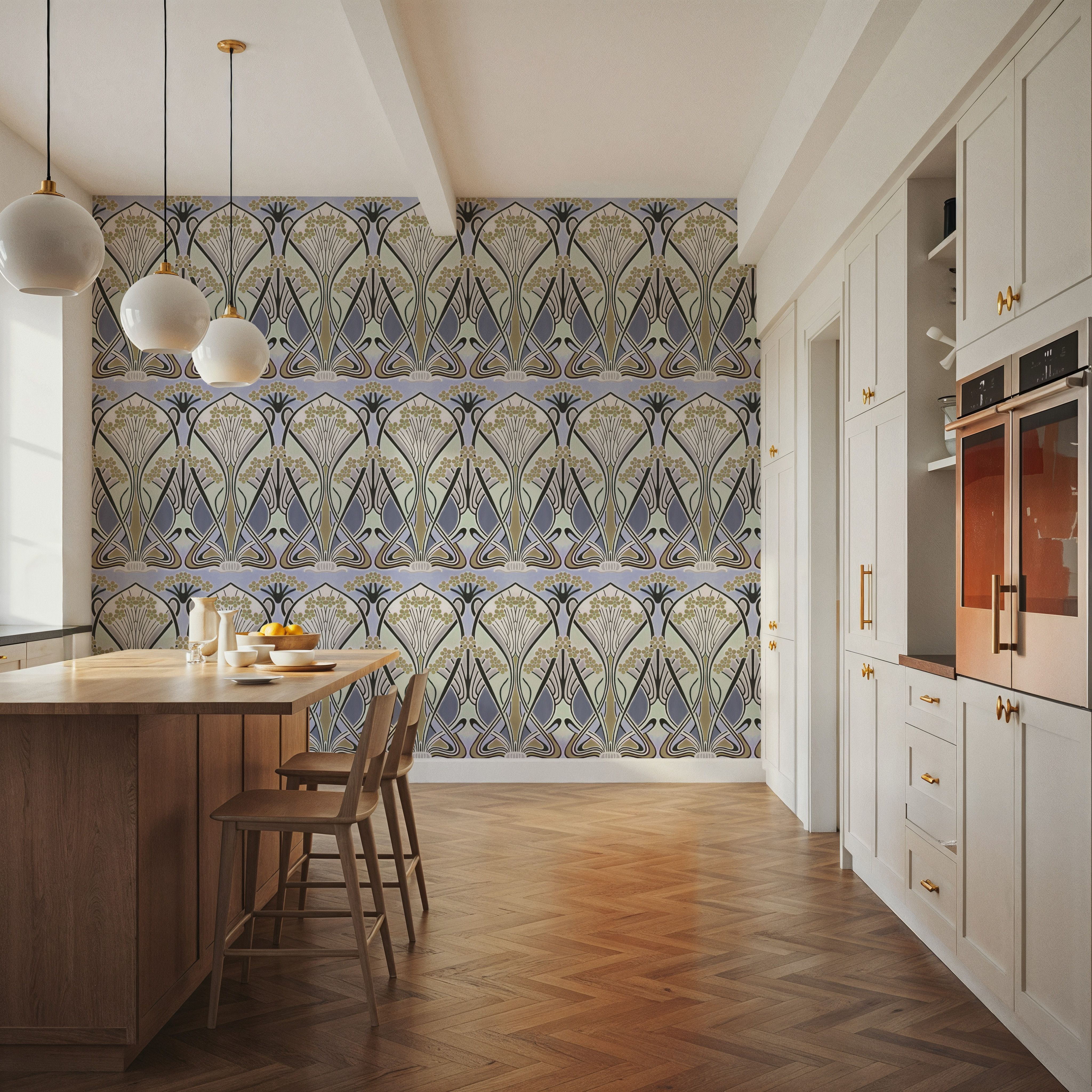 Floral Art Deco Aura, Periwinkle
