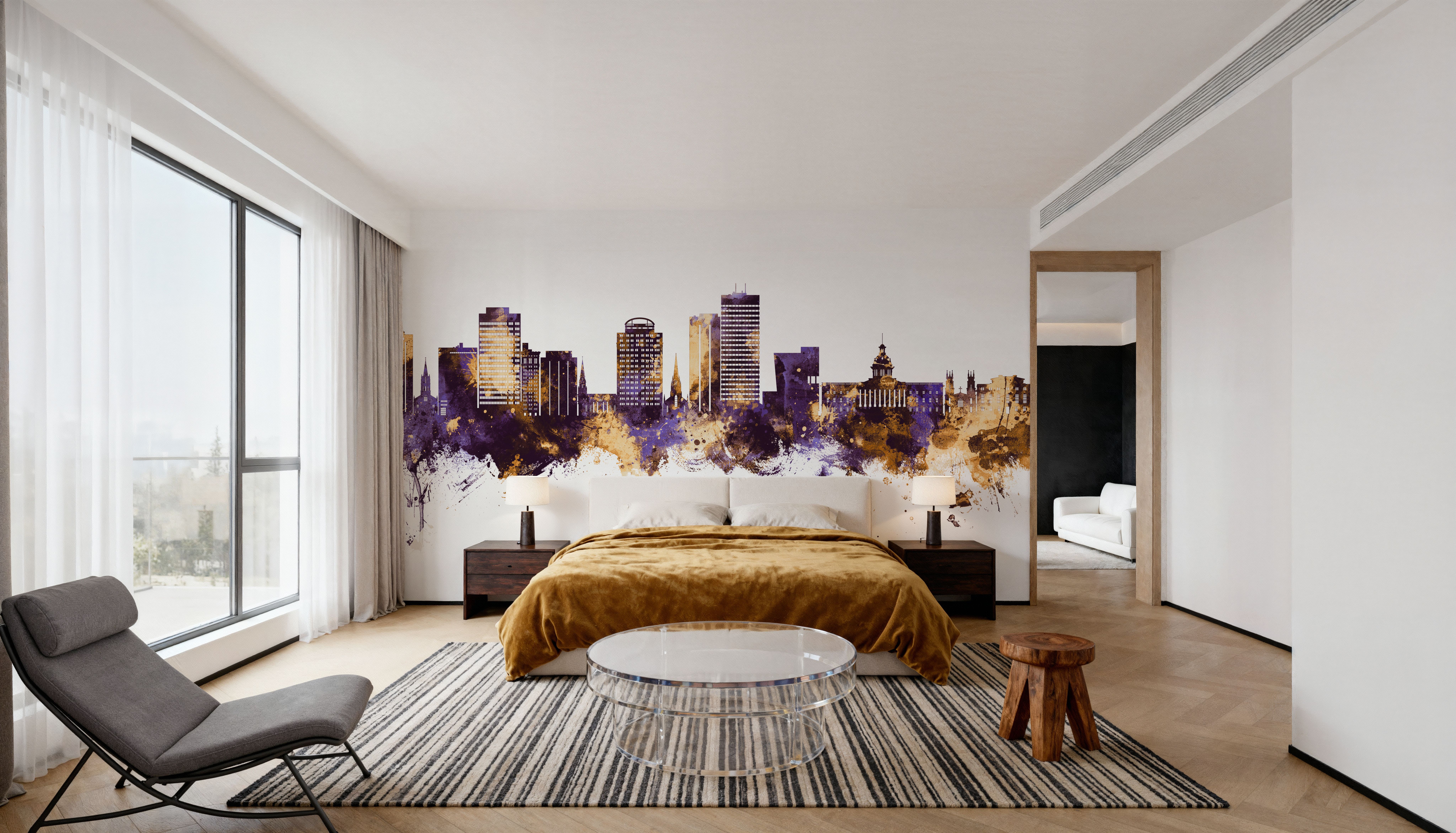 Columbia South Carolina Skyline Purple & Gold