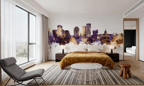 Columbia South Carolina Skyline Purple & Gold