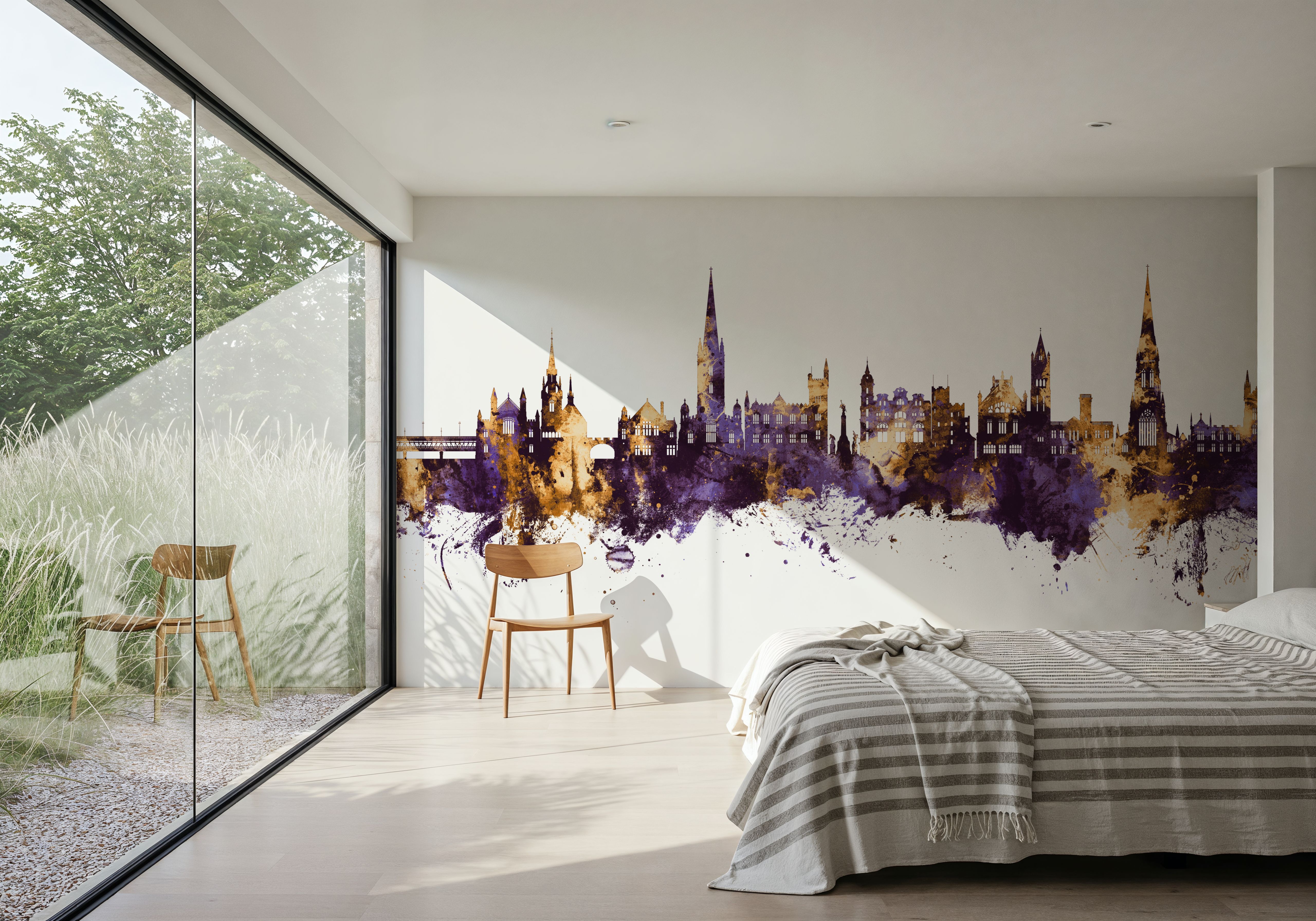 Derry Northern Ireland Skyline Purple & Gold