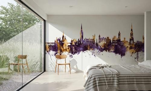 Derry Northern Ireland Skyline Purple & Gold