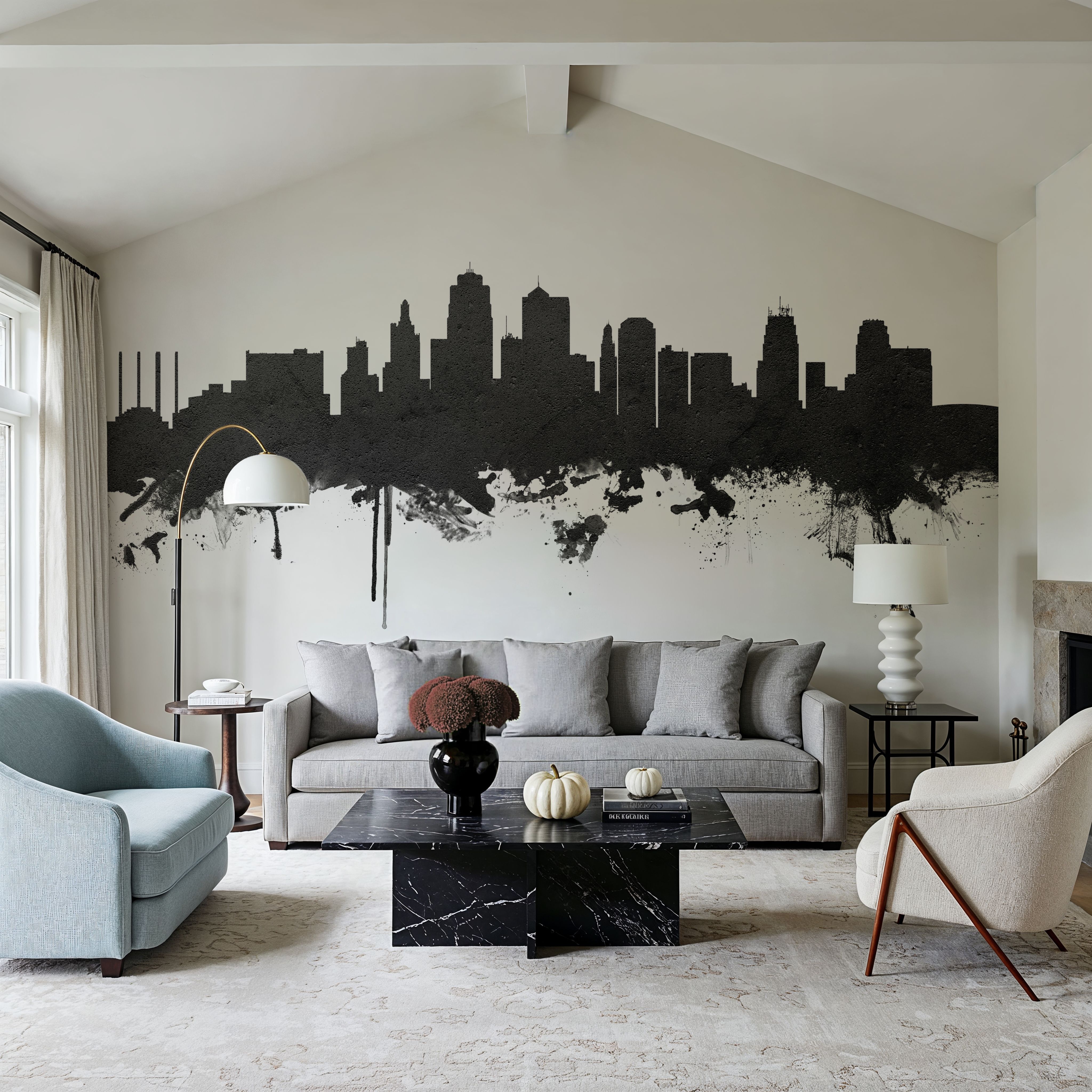 Kansas City Missouri Skyline Black & White