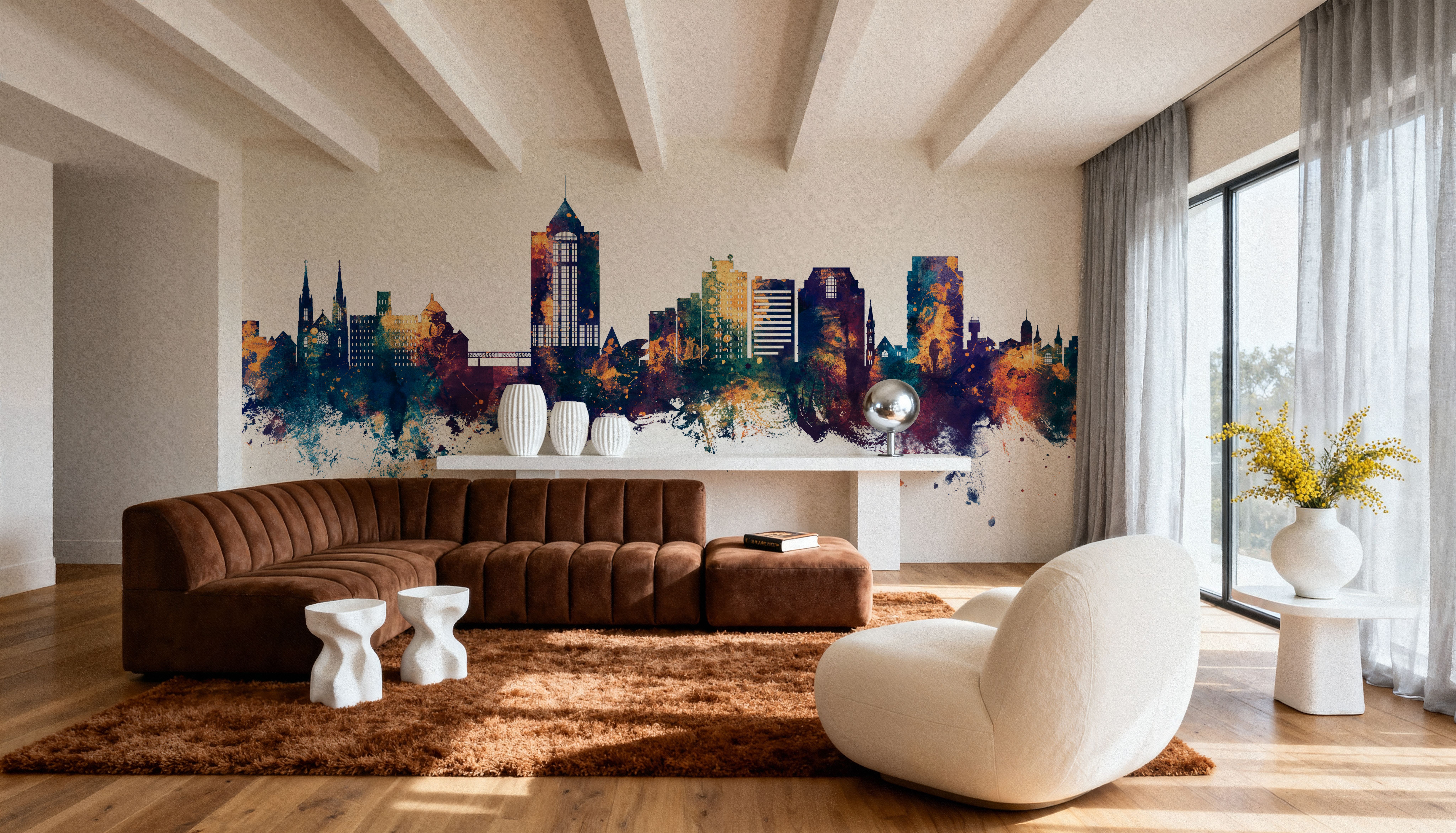 Roanoke Virginia Skyline Blue & Bronze