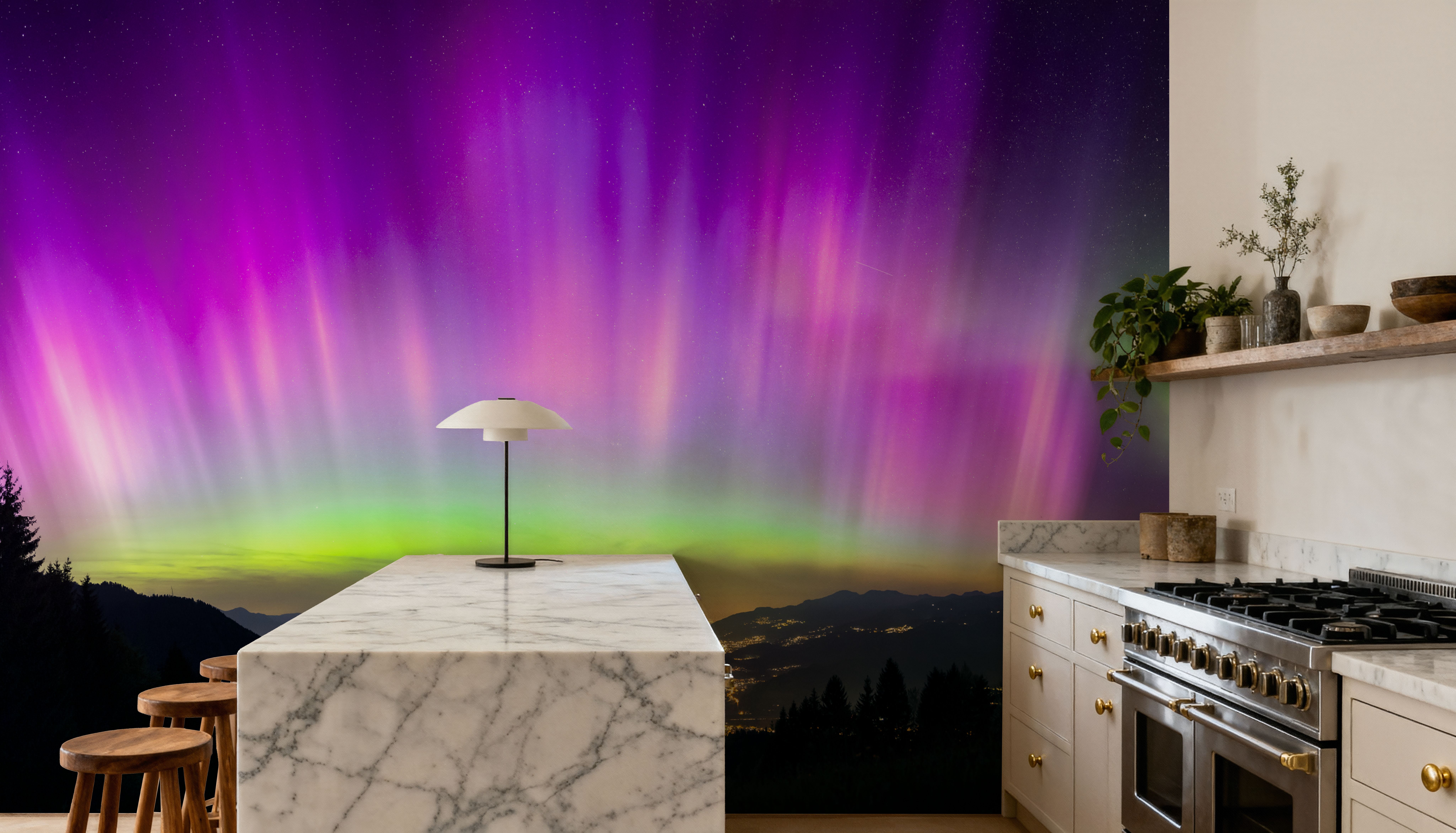 Pink Northern Lights, Papier peint