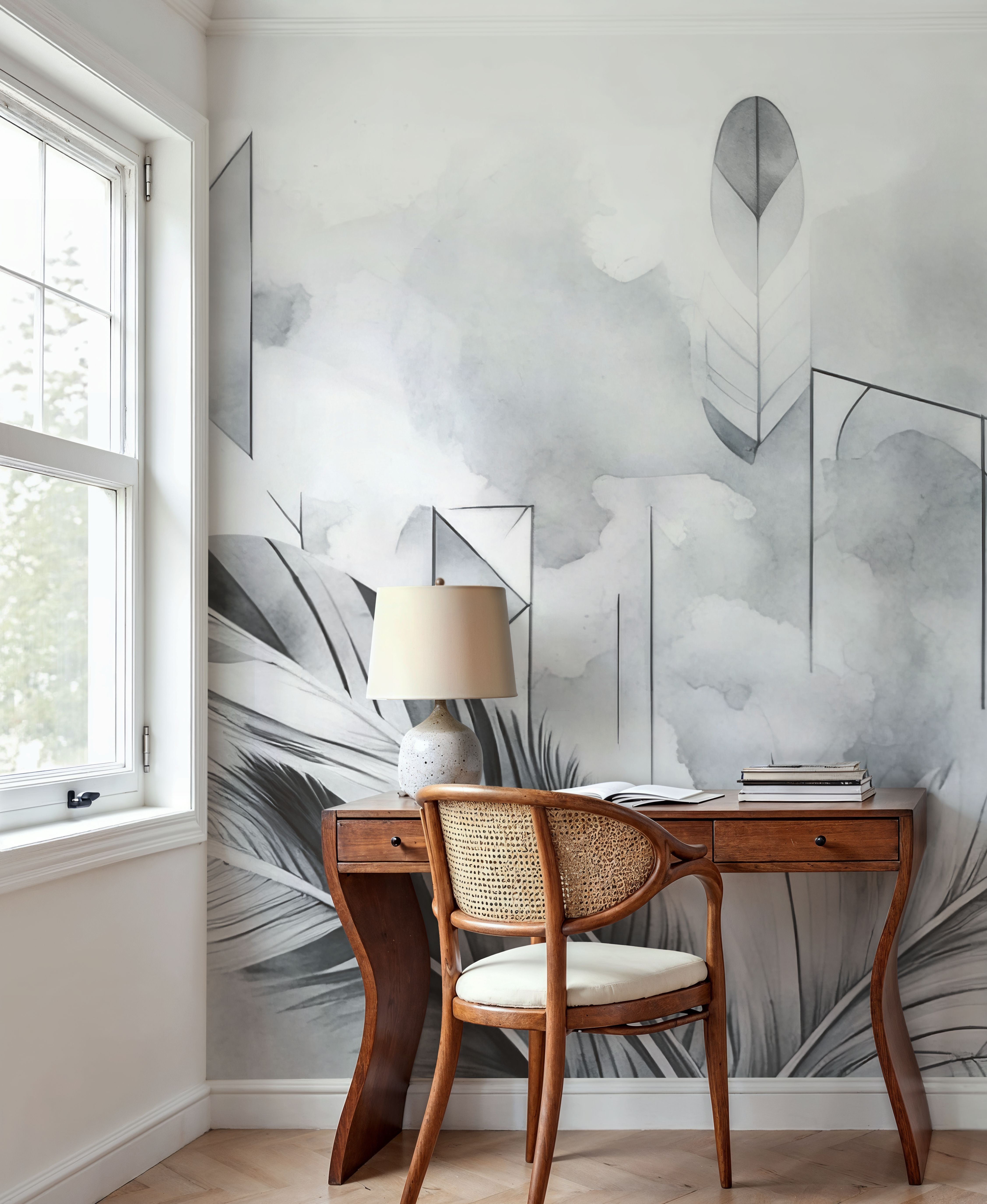 Feather Geometry Gray