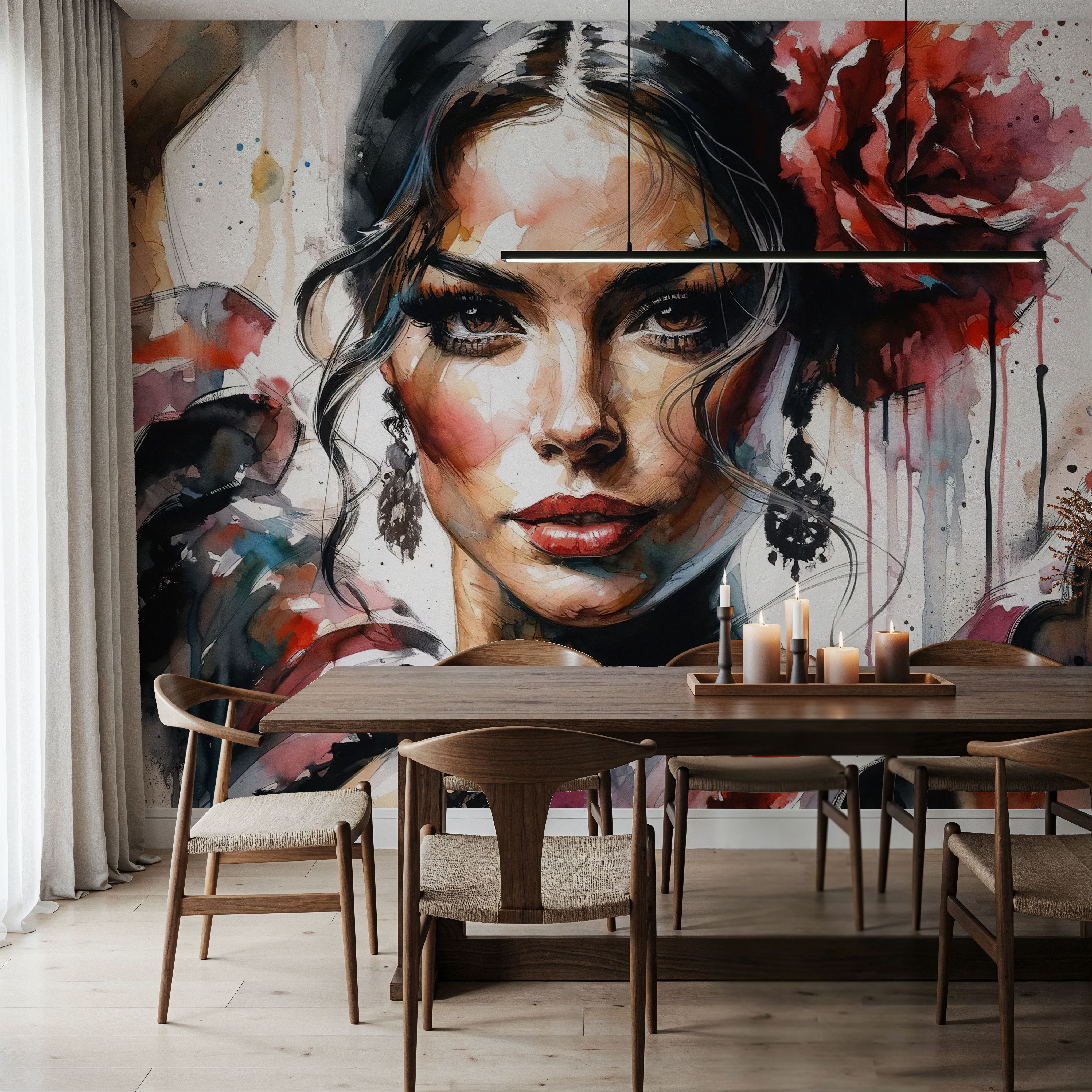 Watercolor Flamenco
