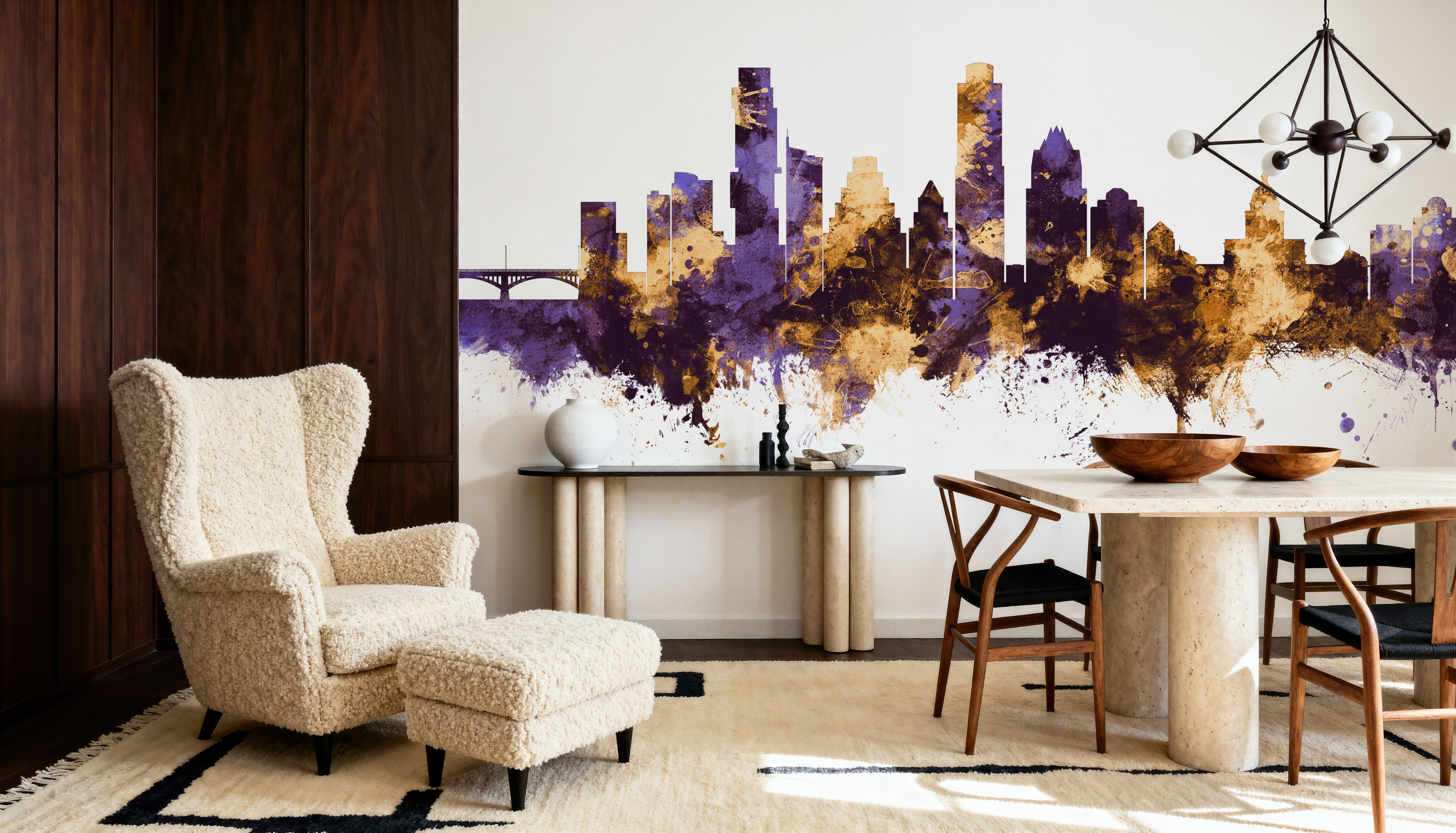 Austin Texas Skyline Purple & Gold