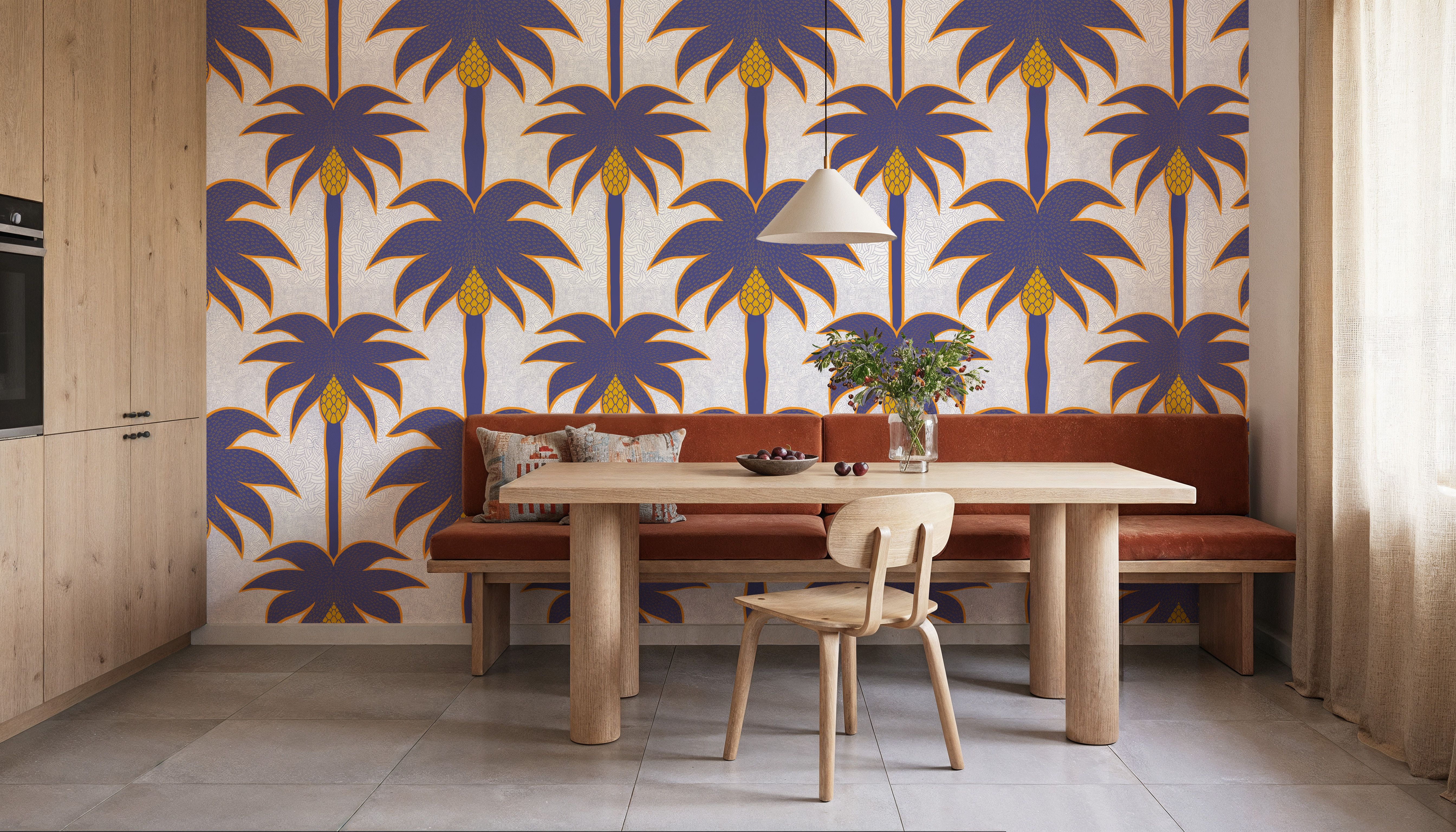 Graphic Palms, Violet